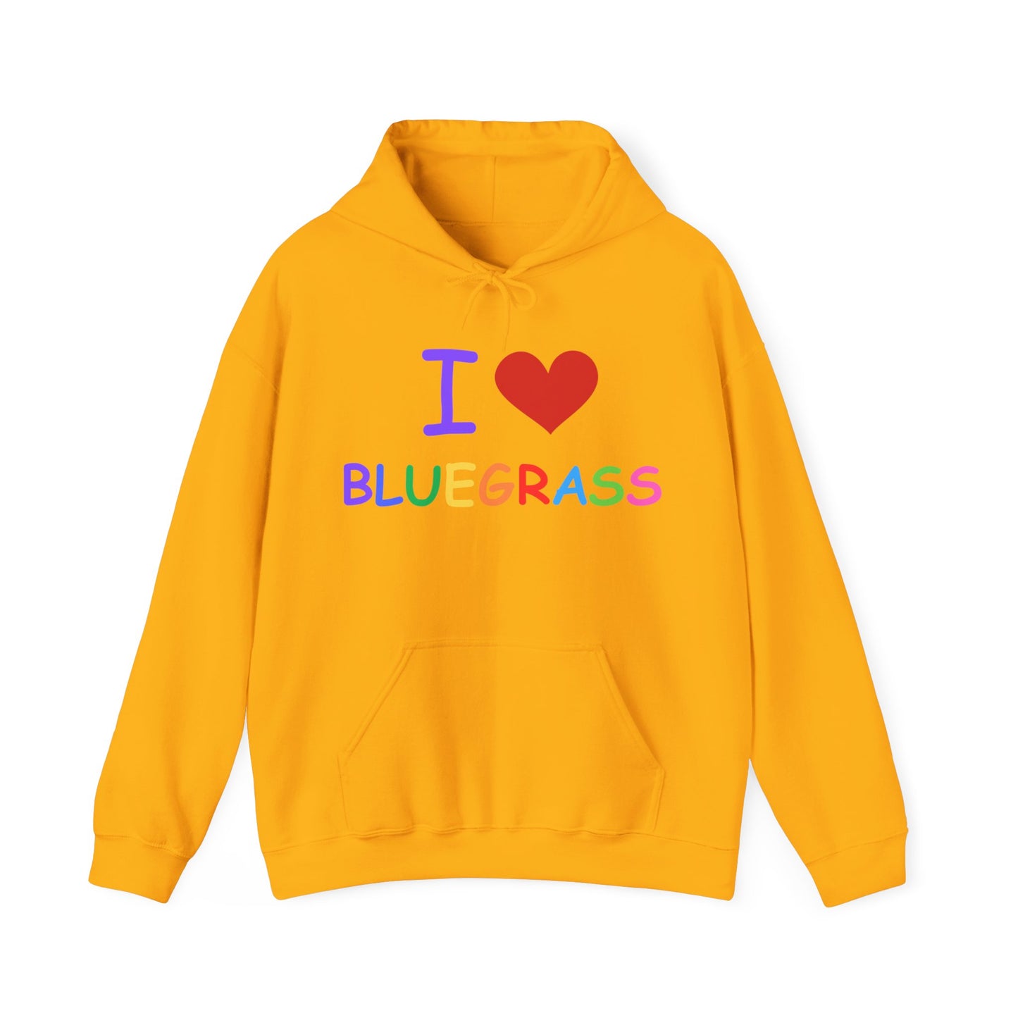 I Heart Bluegrass Pride Unisex Heavy Blend™ Hoodie Sweatshirt, Festival Hoodie, Bluegrass Music Lover Gift