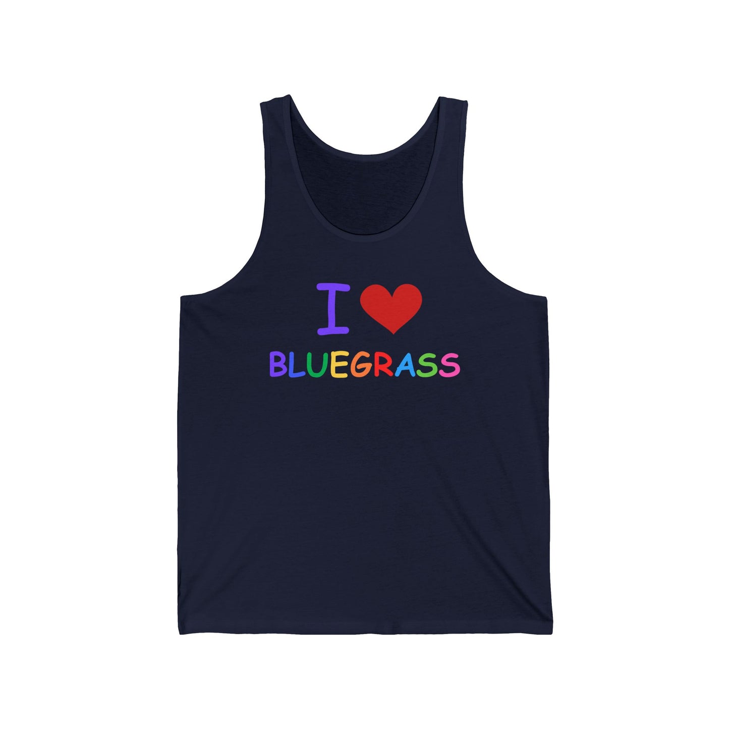 I Heart Bluegrass Pride Unisex Jersey Tank Top, Festival Tank, Bluegrass Music Lover Gift