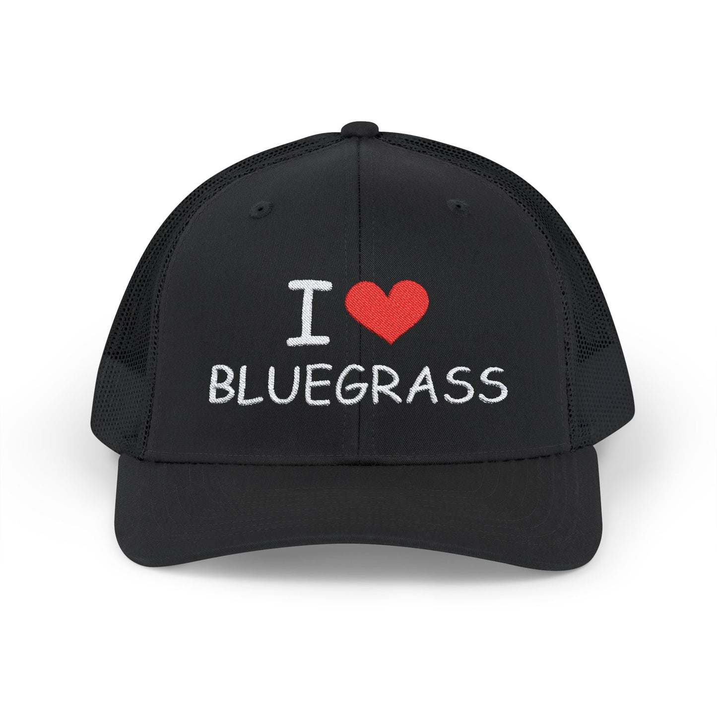 I Heart Bluegrass Snapback Embroidered Trucker Cap, Festival Hat