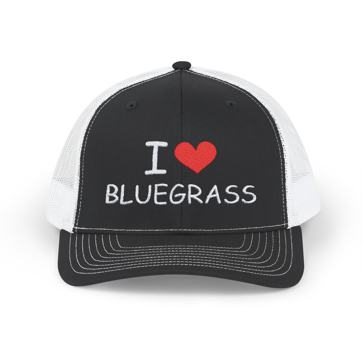 I Heart Bluegrass Snapback Embroidered Trucker Cap, Festival Hat