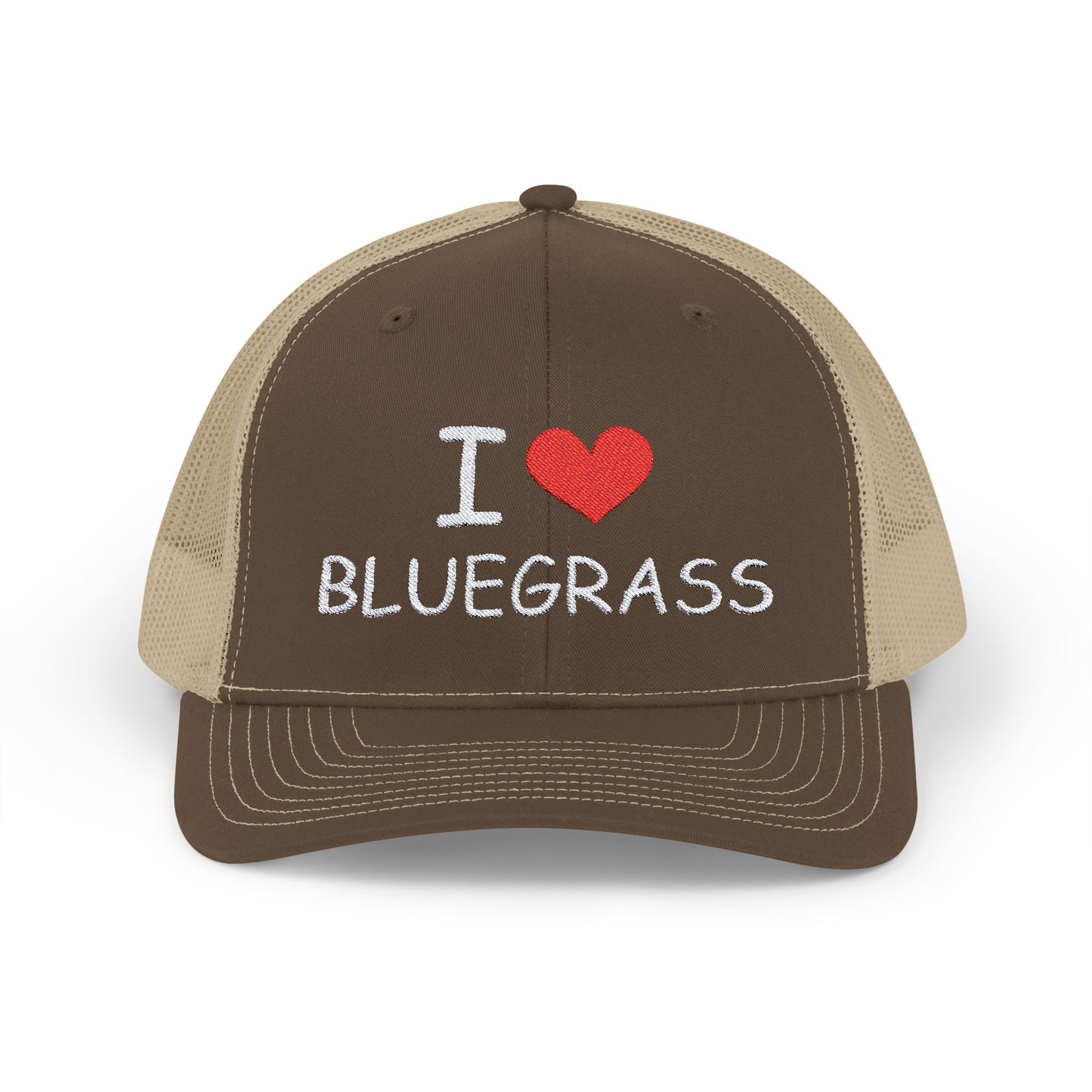 I Heart Bluegrass Snapback Embroidered Trucker Cap, Festival Hat