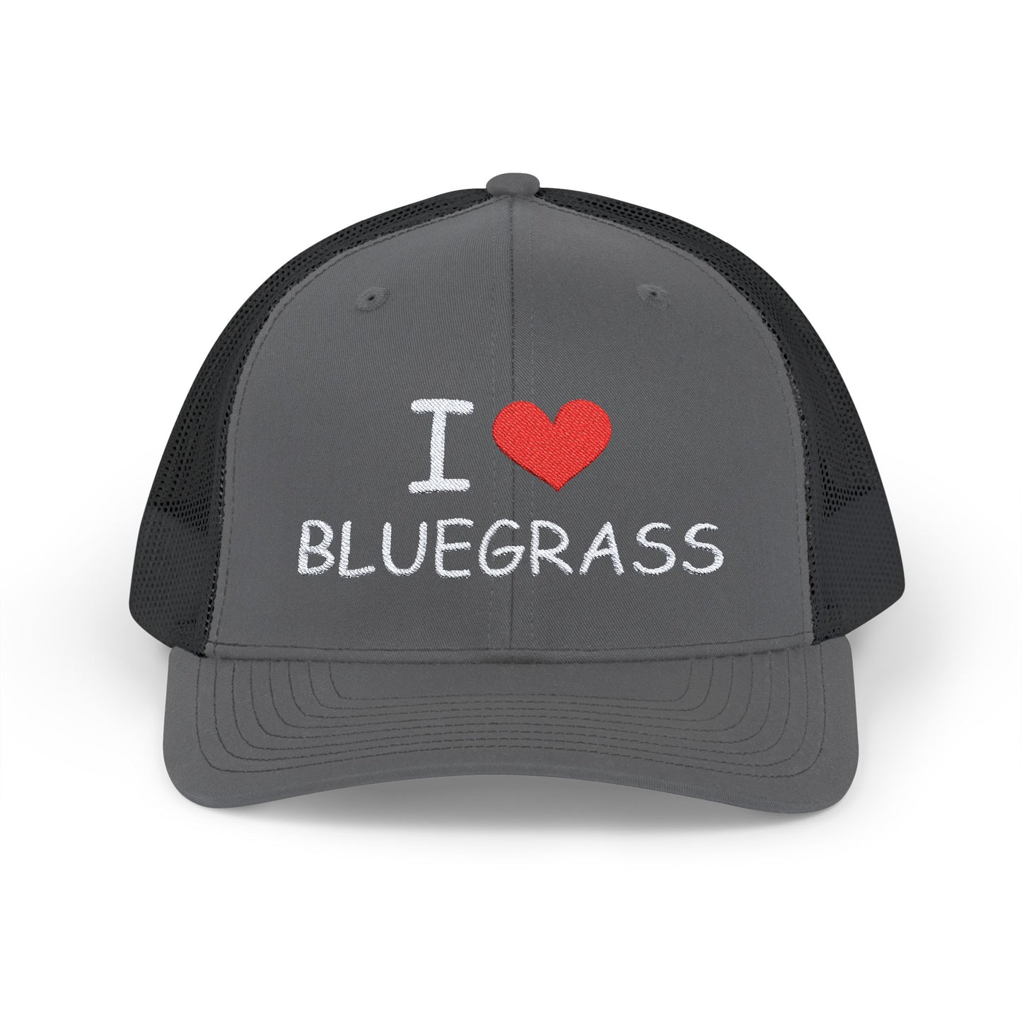 I Heart Bluegrass Snapback Embroidered Trucker Cap, Festival Hat