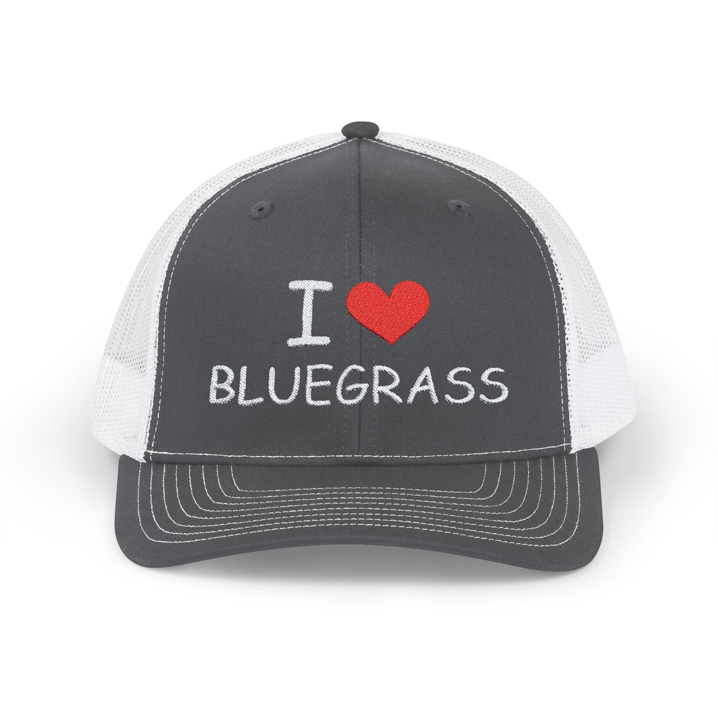 I Heart Bluegrass Snapback Embroidered Trucker Cap, Festival Hat