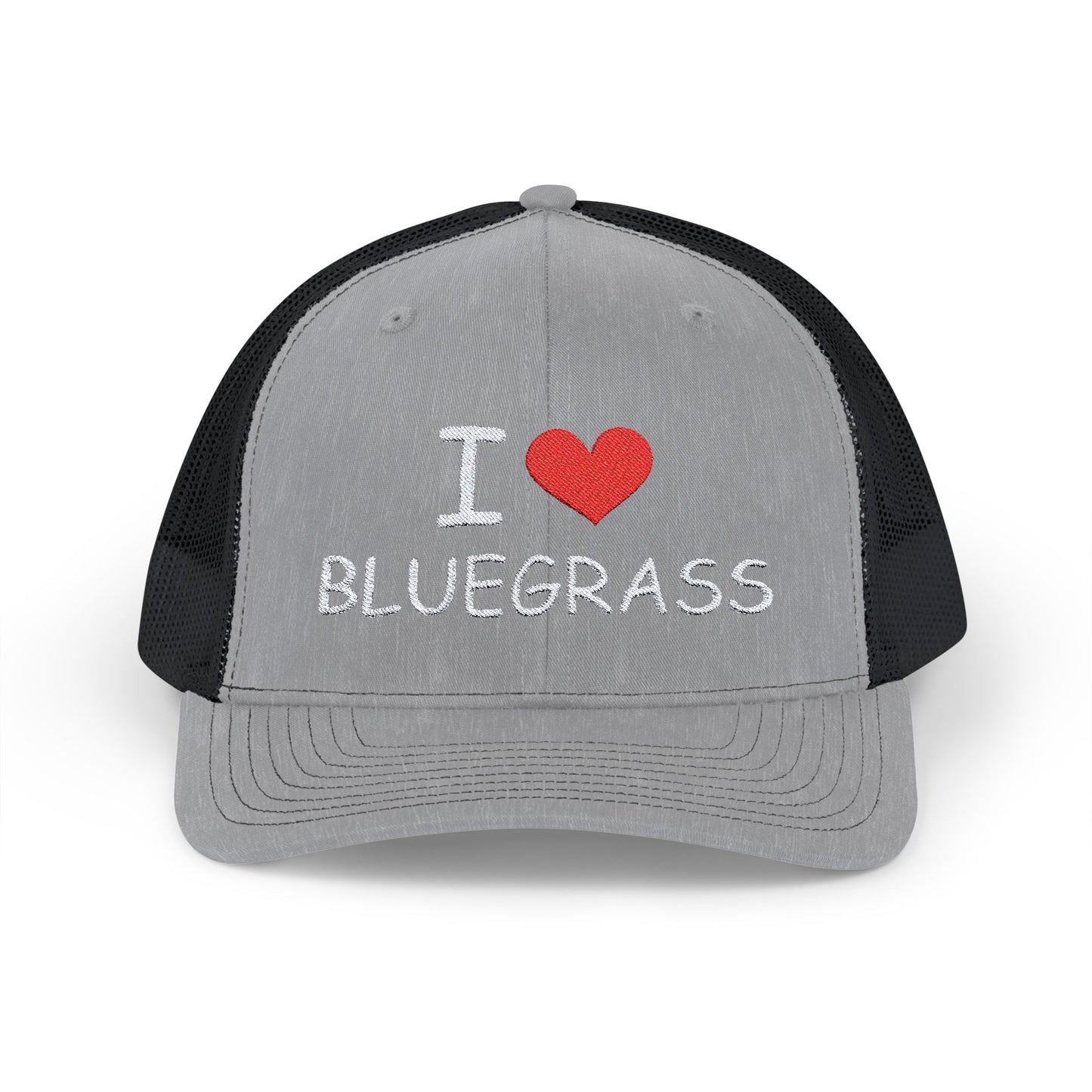 I Heart Bluegrass Snapback Embroidered Trucker Cap, Festival Hat