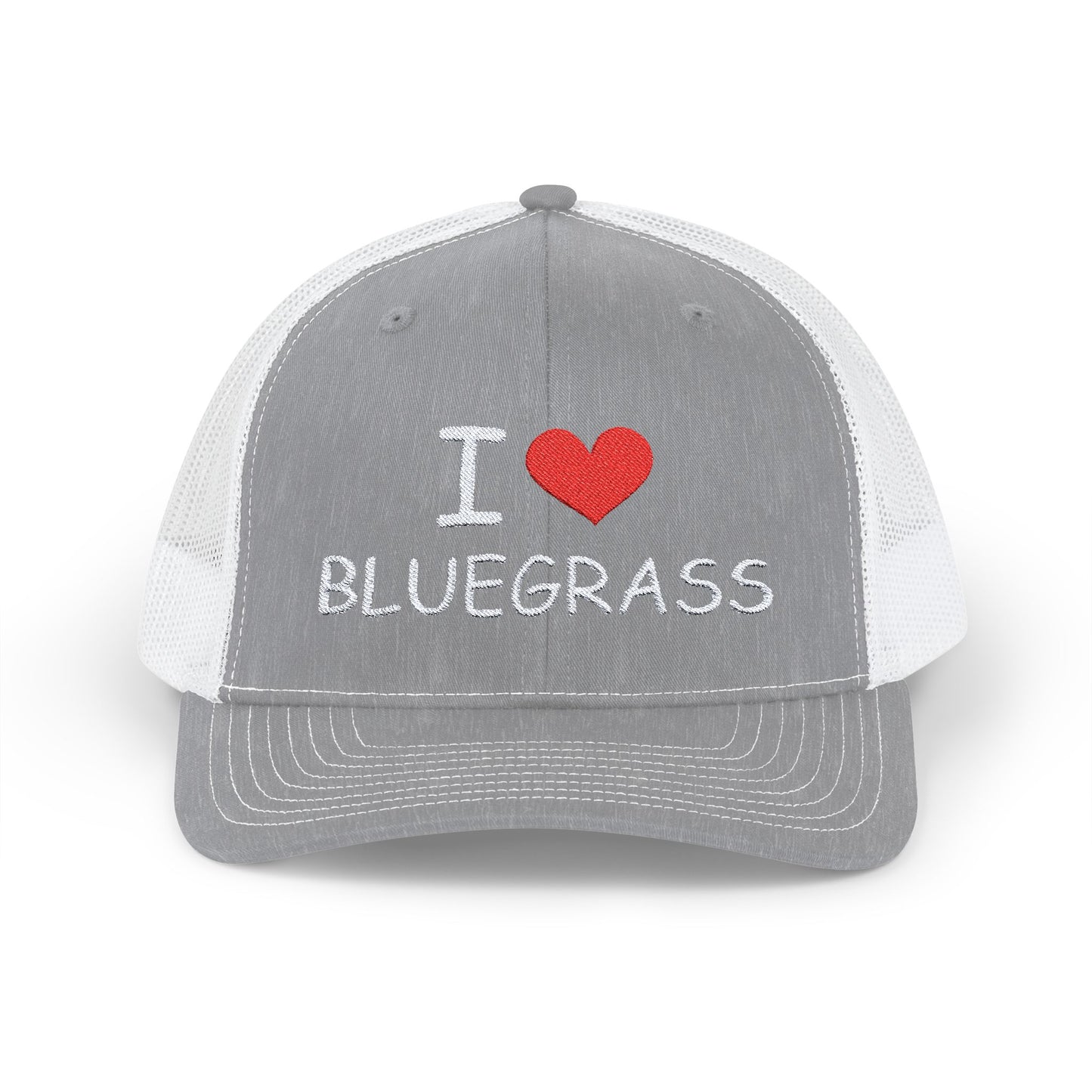 I Heart Bluegrass Snapback Embroidered Trucker Cap, Festival Hat
