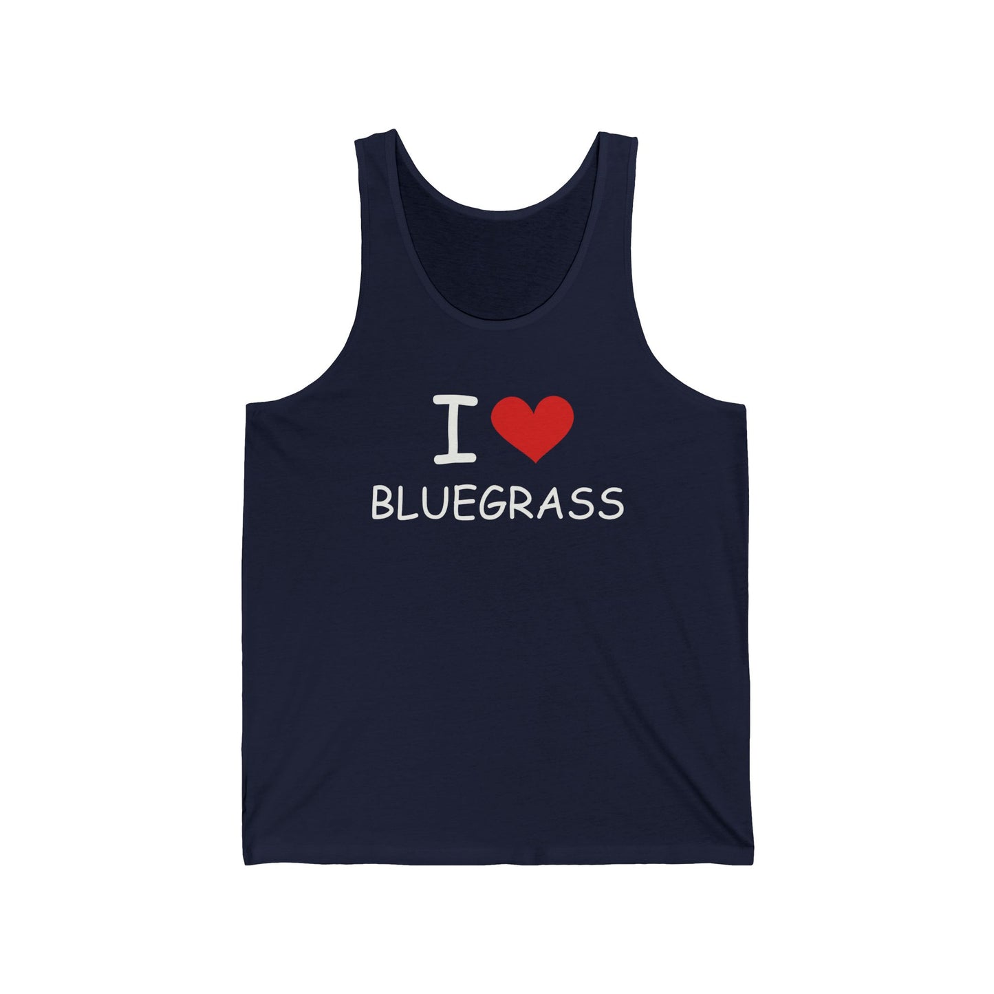 I Heart Bluegrass Unisex Jersey Tank Top, Festival Tank, Bluegrass Music Lover Gift
