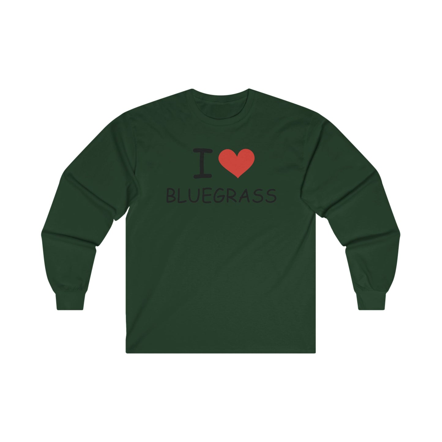 I Heart Bluegrass Unisex Ultra Cotton Long Sleeve T-shirt, Festival Shirt