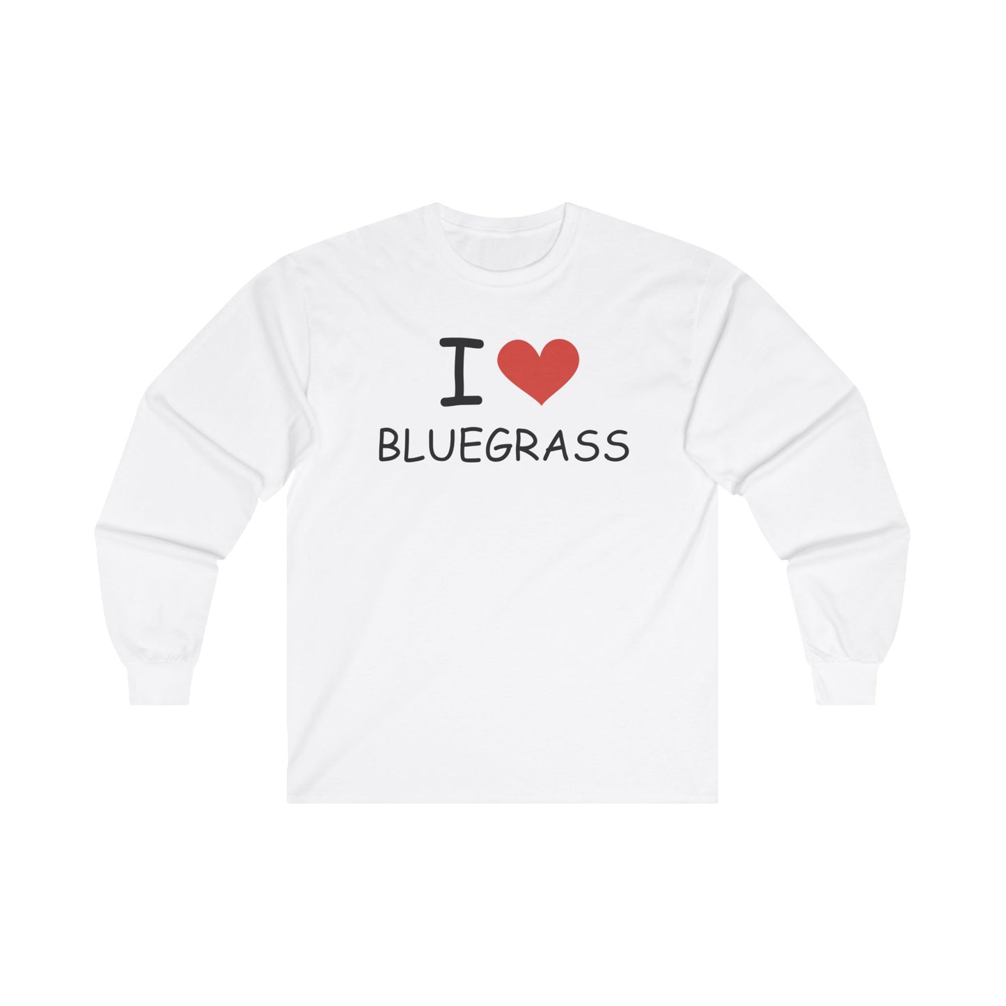 I Heart Bluegrass Unisex Ultra Cotton Long Sleeve T-shirt, Festival Shirt