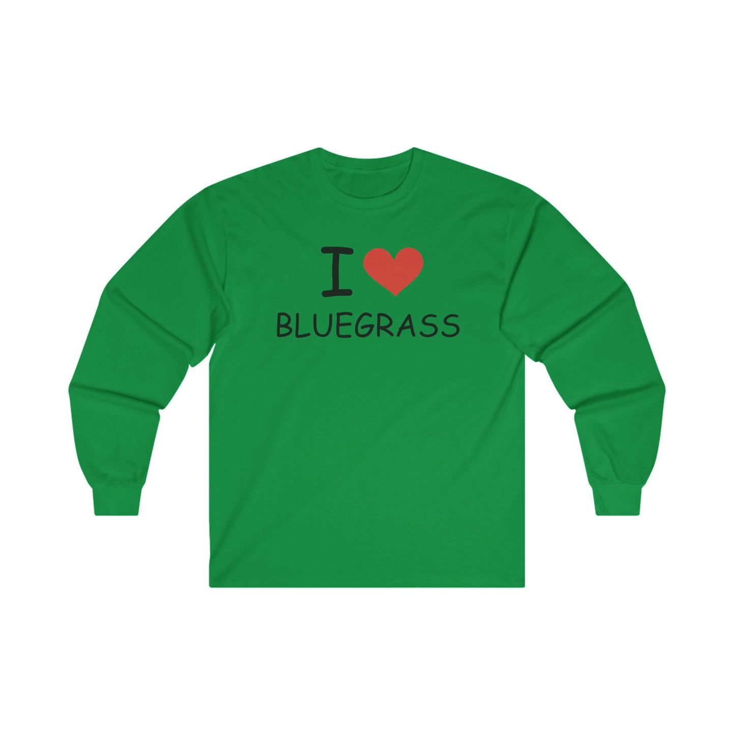 I Heart Bluegrass Unisex Ultra Cotton Long Sleeve T-shirt, Festival Shirt