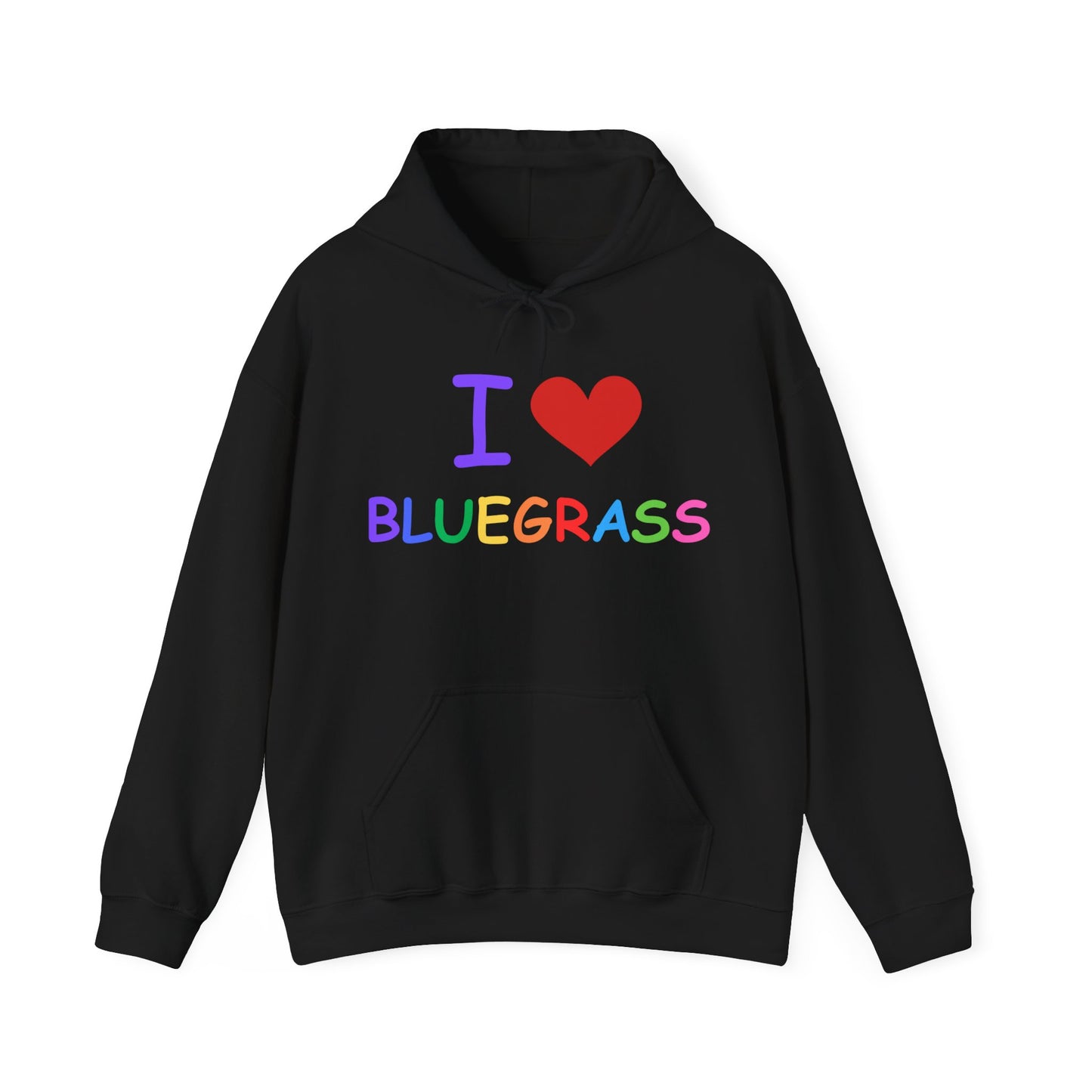 I Heart Love Bluegrass Pride Unisex Heavy Blend™ Hoodie Sweatshirt, Festival Hoodie, Bluegrass Music Lover Gift