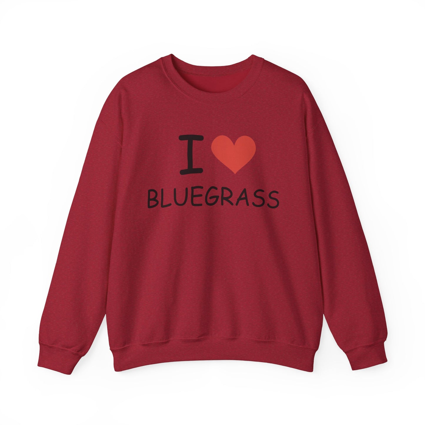 I Love Bluegrass Unisex Heavy Blend™ Crewneck Sweatshirt, Music Lover Gift, Festival Shirt