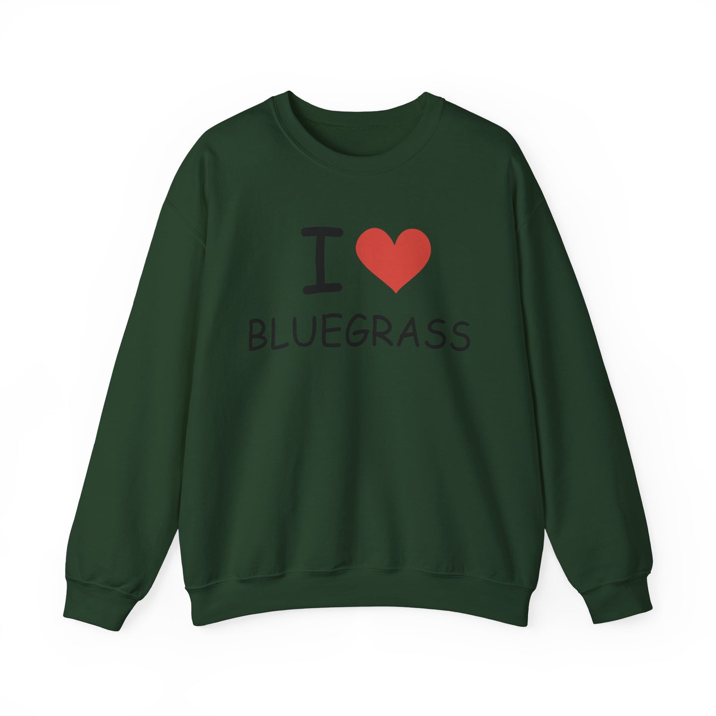 I Love Bluegrass Unisex Heavy Blend™ Crewneck Sweatshirt, Music Lover Gift, Festival Shirt