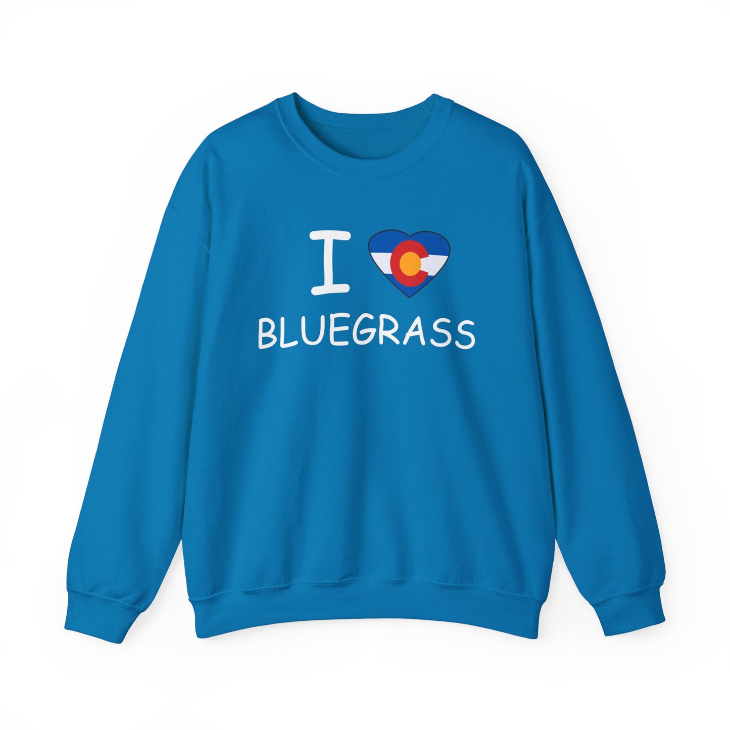 I Love Colorado Bluegrass Unisex Heavy Blend™ Crewneck Sweatshirt, Music Lover Gift, Festival Shirt