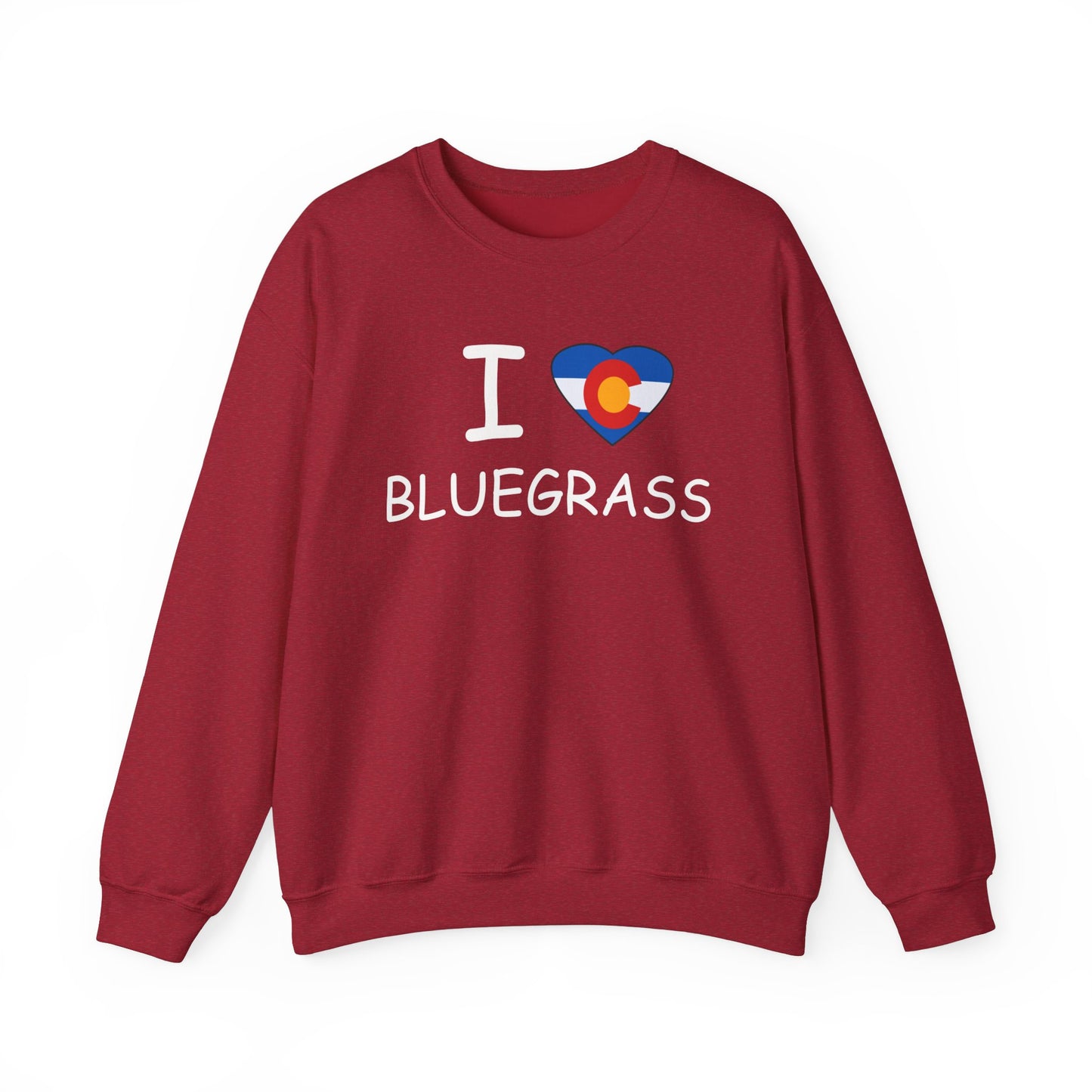 I Love Colorado Bluegrass Unisex Heavy Blend™ Crewneck Sweatshirt, Music Lover Gift, Festival Shirt