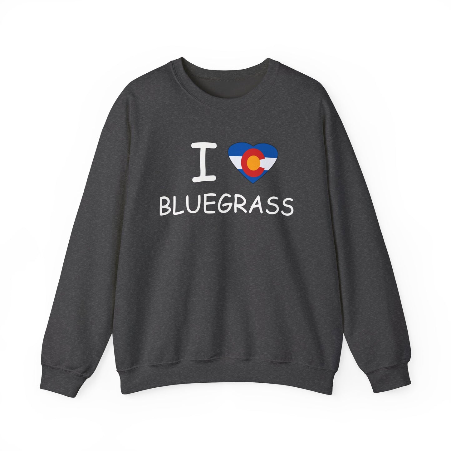 I Love Colorado Bluegrass Unisex Heavy Blend™ Crewneck Sweatshirt, Music Lover Gift, Festival Shirt