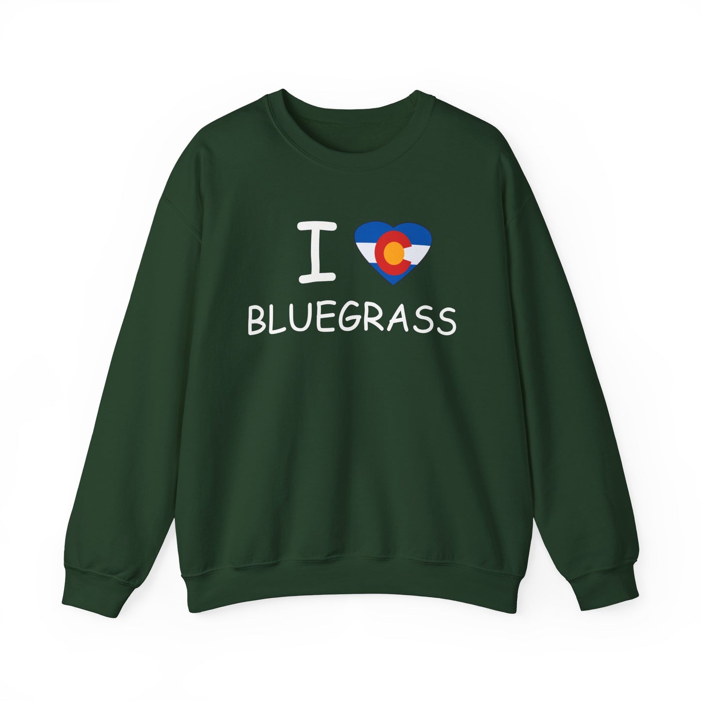 I Love Colorado Bluegrass Unisex Heavy Blend™ Crewneck Sweatshirt, Music Lover Gift, Festival Shirt