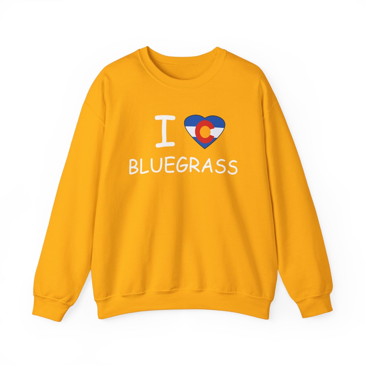 I Love Colorado Bluegrass Unisex Heavy Blend™ Crewneck Sweatshirt, Music Lover Gift, Festival Shirt