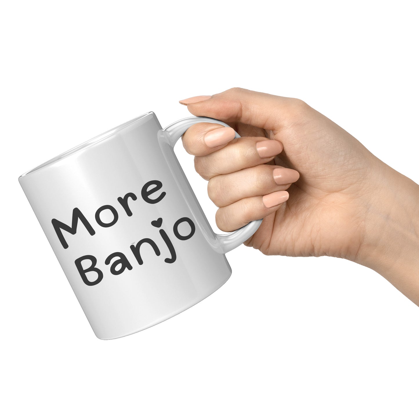 More Banjo 11oz White Mug, Banjo Lover Gift, Music Lover Gift