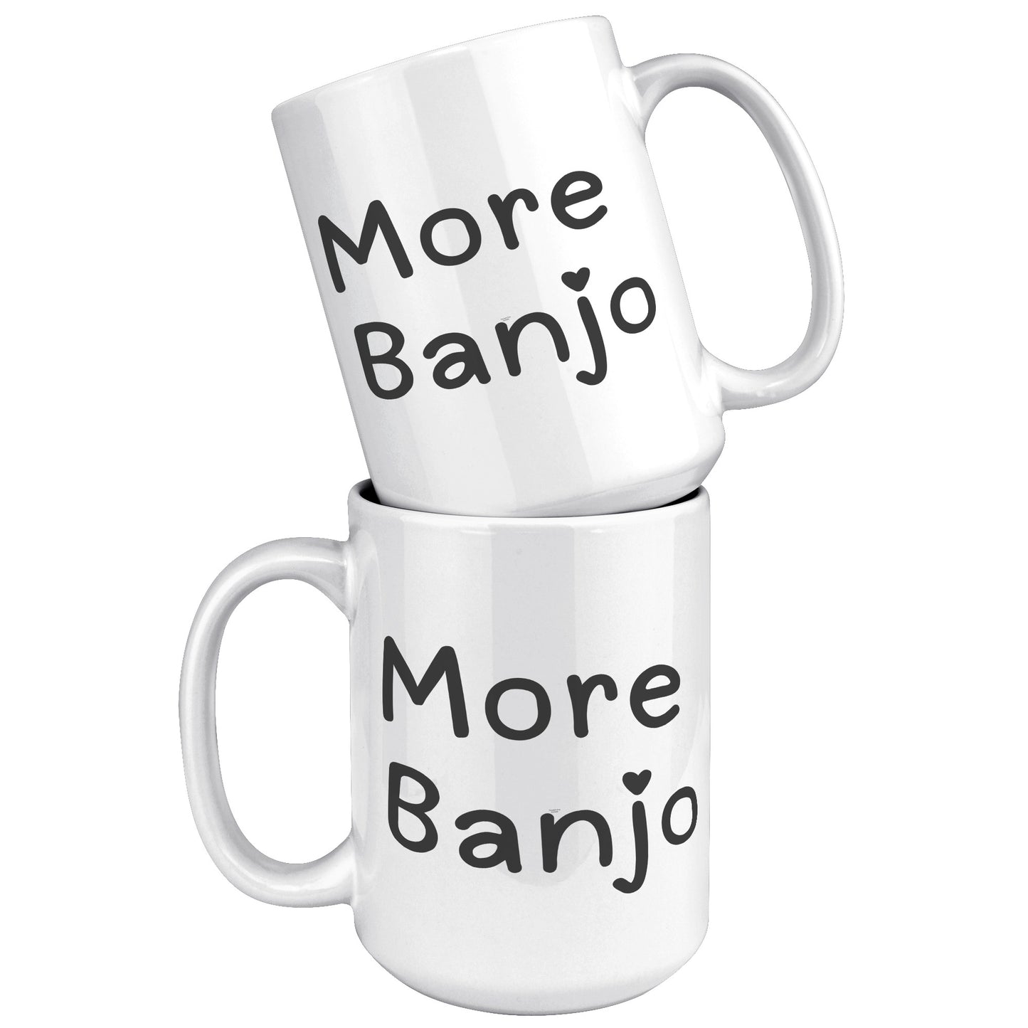 More Banjo 15oz White Mug, Banjo Lover Gift, Music Lover Gift