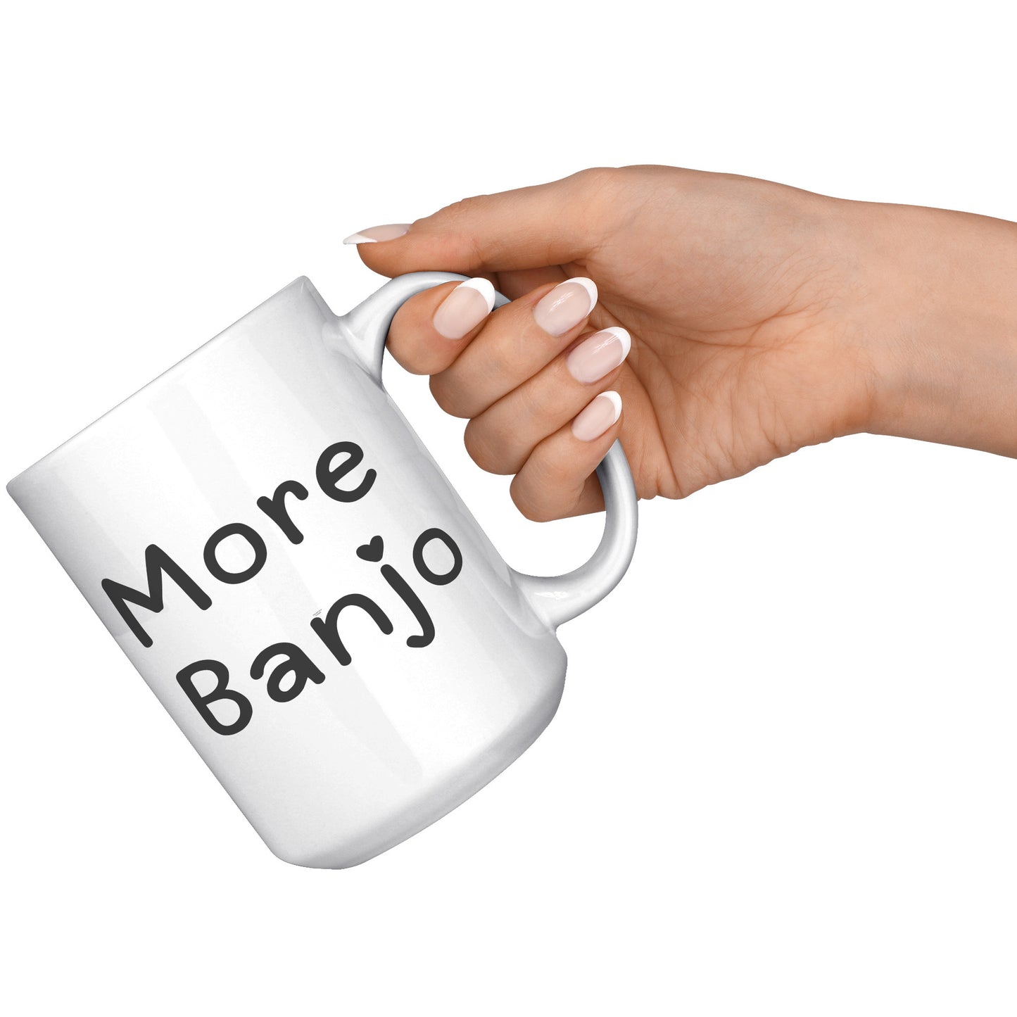 More Banjo 15oz White Mug, Banjo Lover Gift, Music Lover Gift