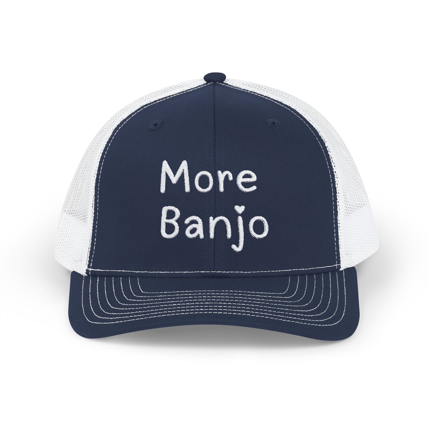 More Banjo Snapback Embroidered Trucker Cap, Banjo Lover Gift, Festival Hat, Bluegrass