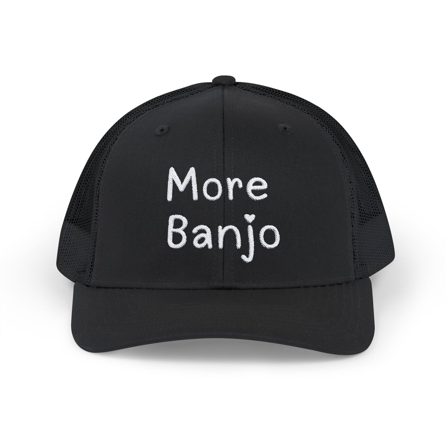 More Banjo Snapback Embroidered Trucker Cap, Banjo Lover Gift, Festival Hat, Bluegrass
