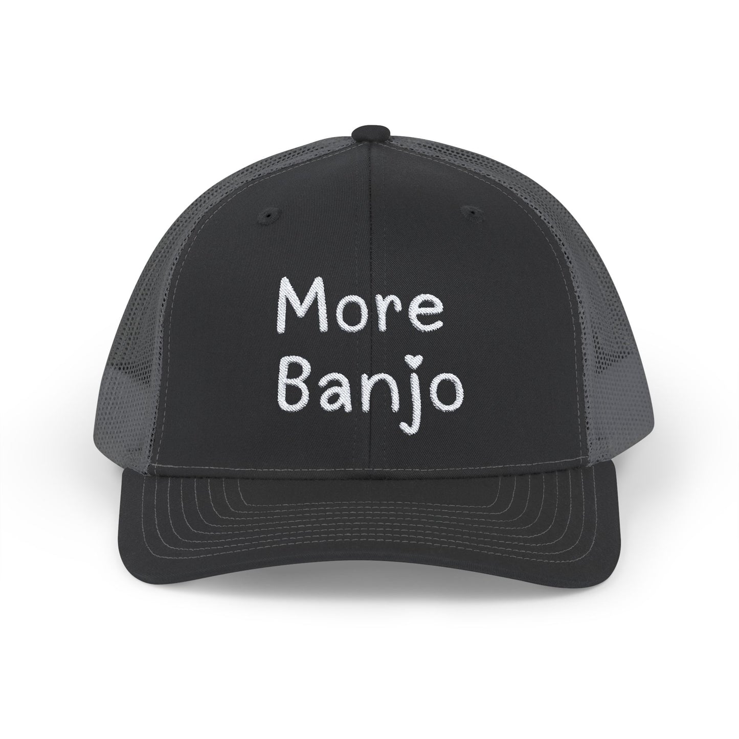 More Banjo Snapback Embroidered Trucker Cap, Banjo Lover Gift, Festival Hat, Bluegrass
