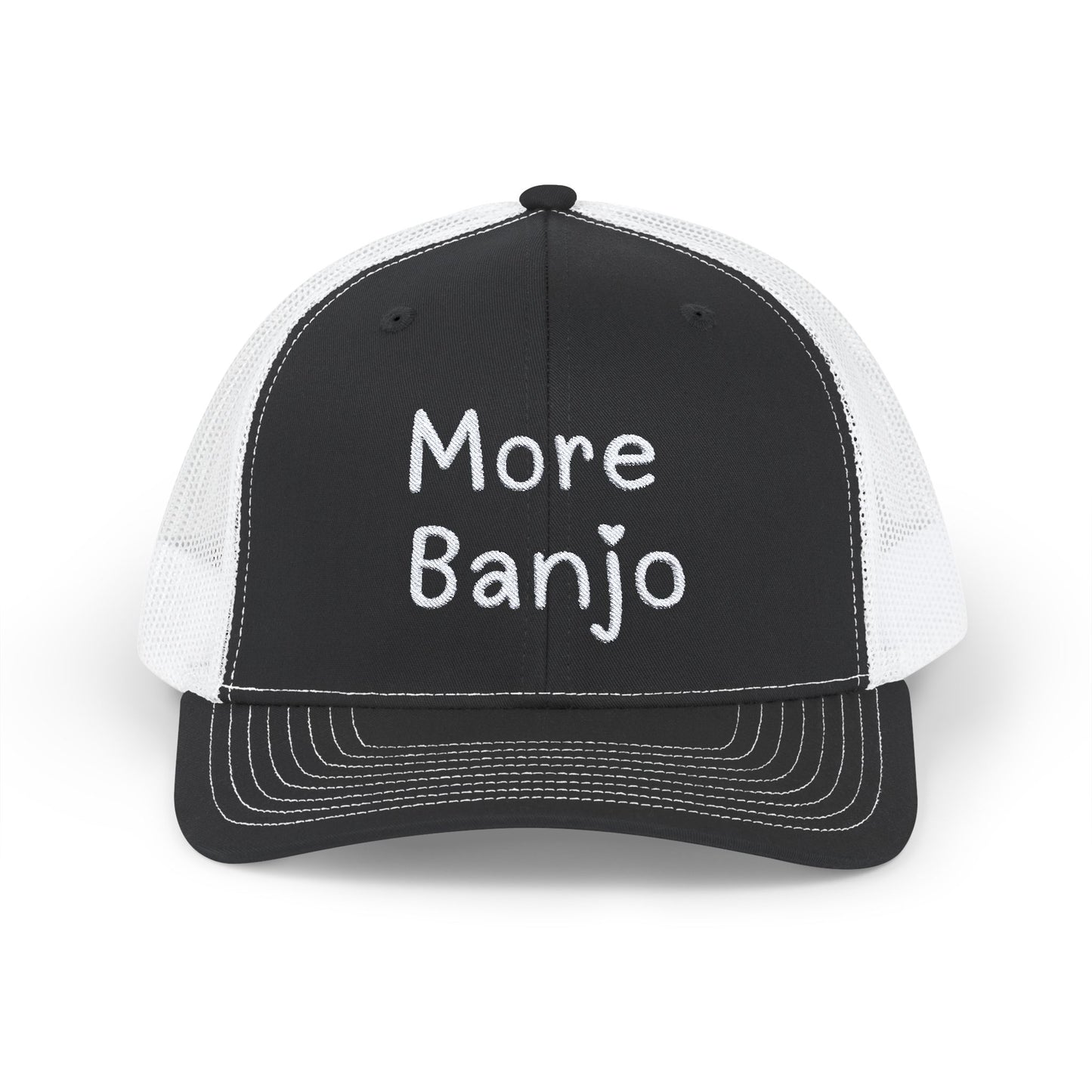 More Banjo Snapback Embroidered Trucker Cap, Banjo Lover Gift, Festival Hat, Bluegrass