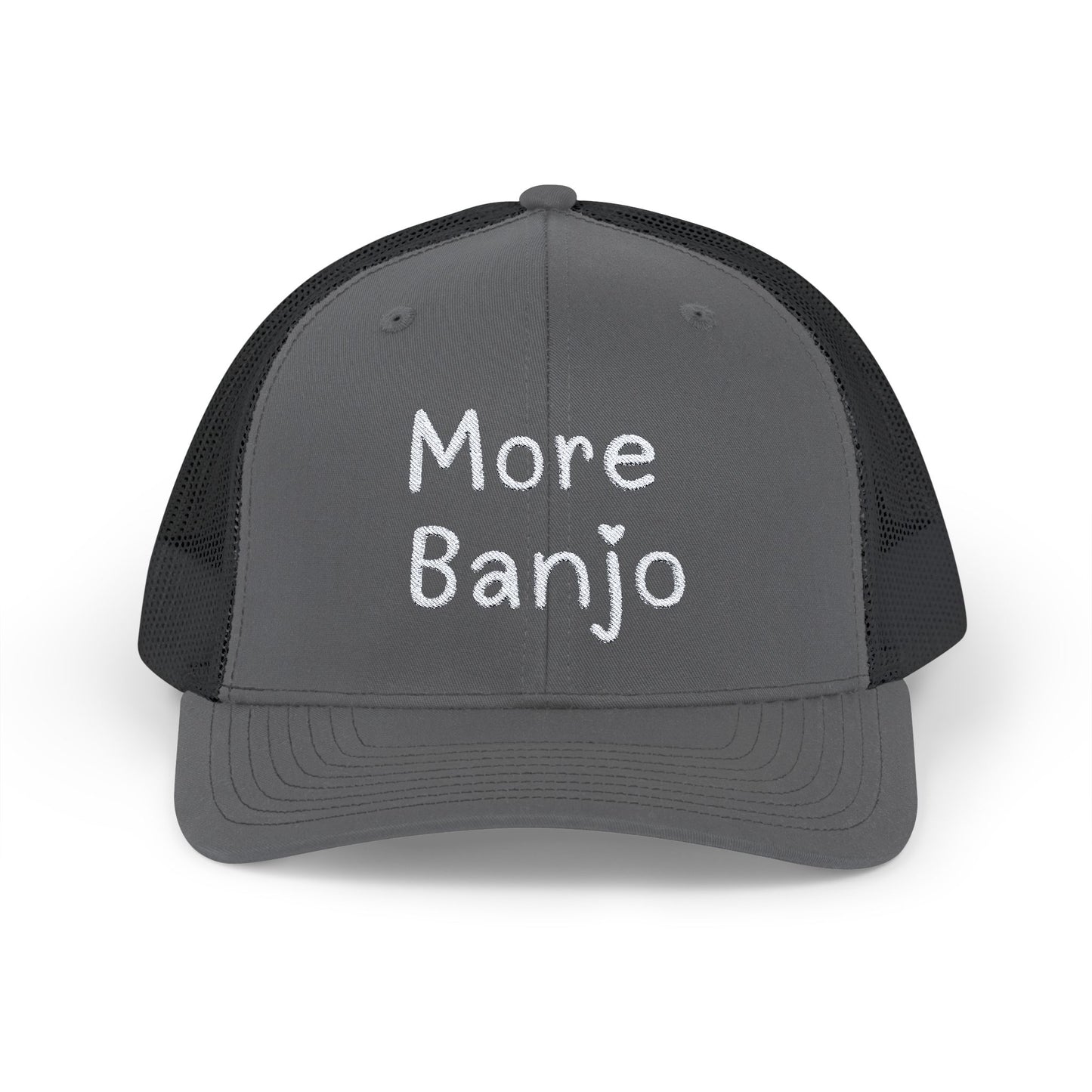 More Banjo Snapback Embroidered Trucker Cap, Banjo Lover Gift, Festival Hat, Bluegrass