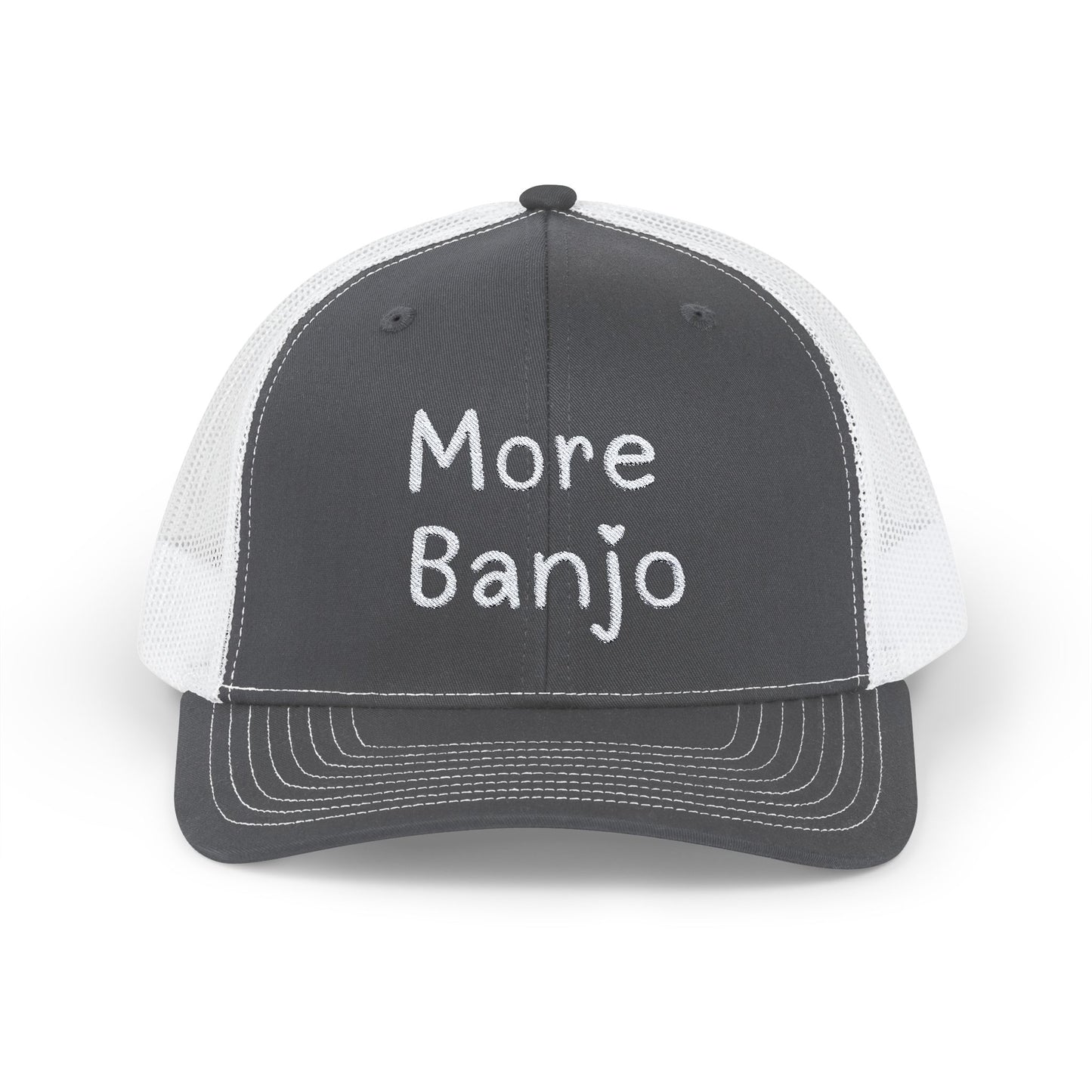 More Banjo Snapback Embroidered Trucker Cap, Banjo Lover Gift, Festival Hat, Bluegrass