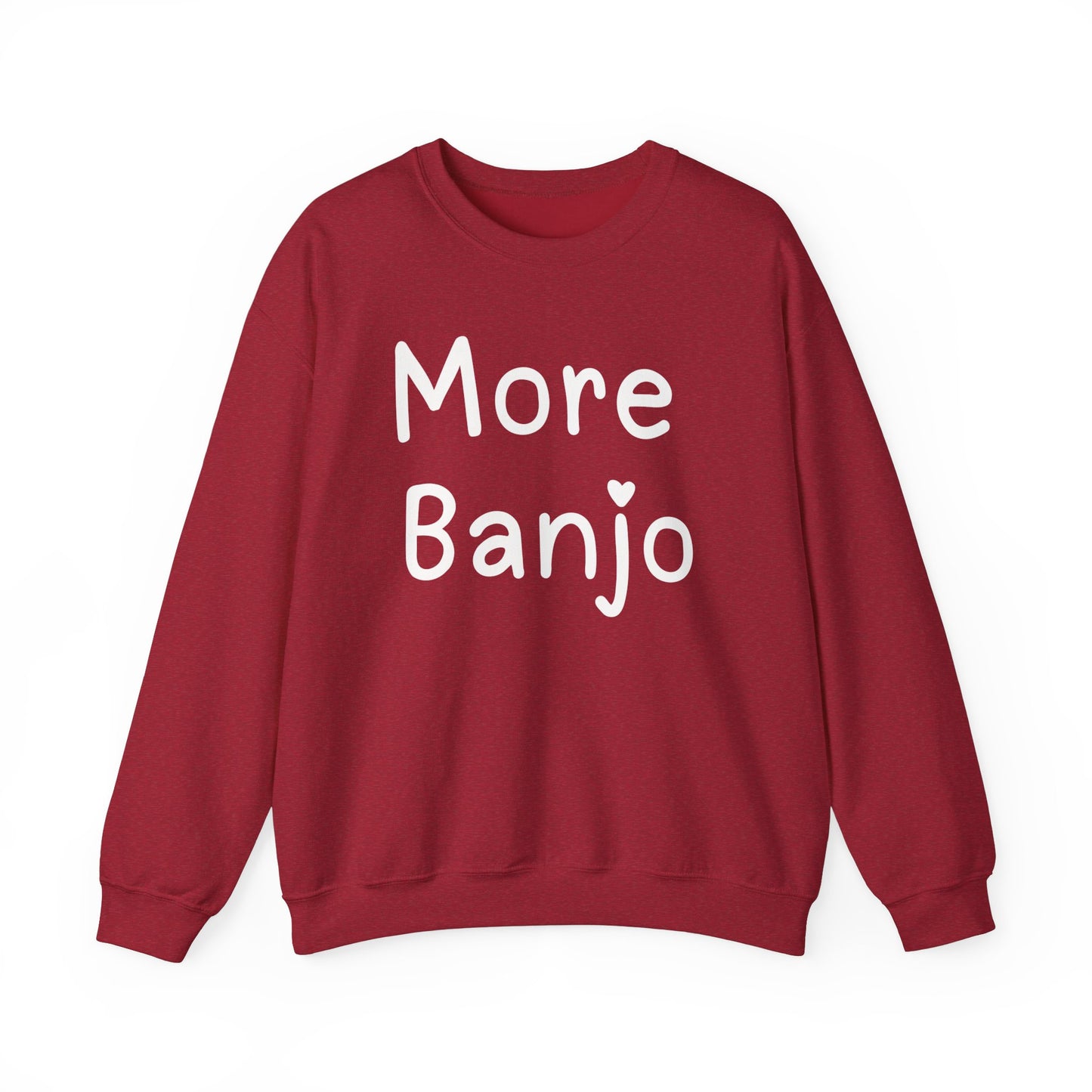 More Banjo Unisex Heavy Blend™ Crewneck Sweatshirt, Banjo Lover Gift, Music Lover Gift, Festival Shirt, Bluegrass Sweatshirt, Banjo Player Gift