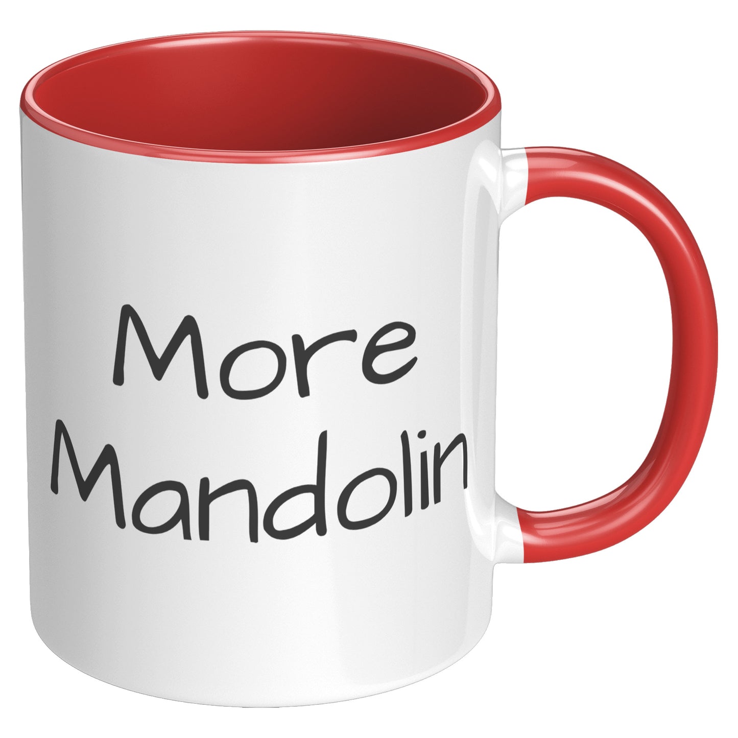 More Mandolin 11oz Accent Mug, Mandolin Lover Gift, Mandolin Player Gift, Music Lover Gift