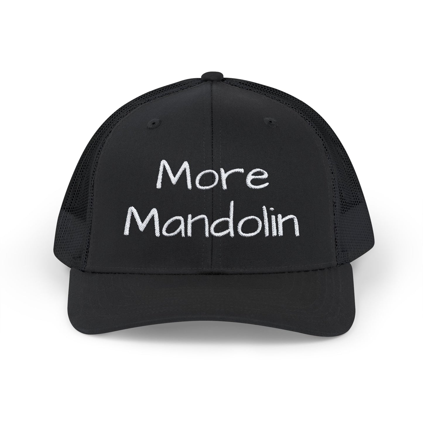 More Mandolin Snapback Embroidered Trucker Cap, Mandolin Lover Gift, Festival Hat, Bluegrass