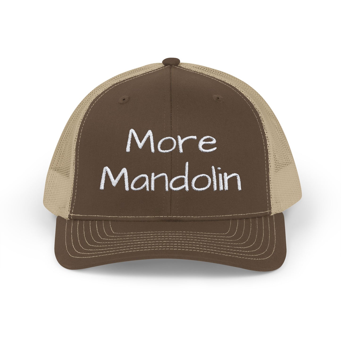 More Mandolin Snapback Embroidered Trucker Cap, Mandolin Lover Gift, Festival Hat, Bluegrass