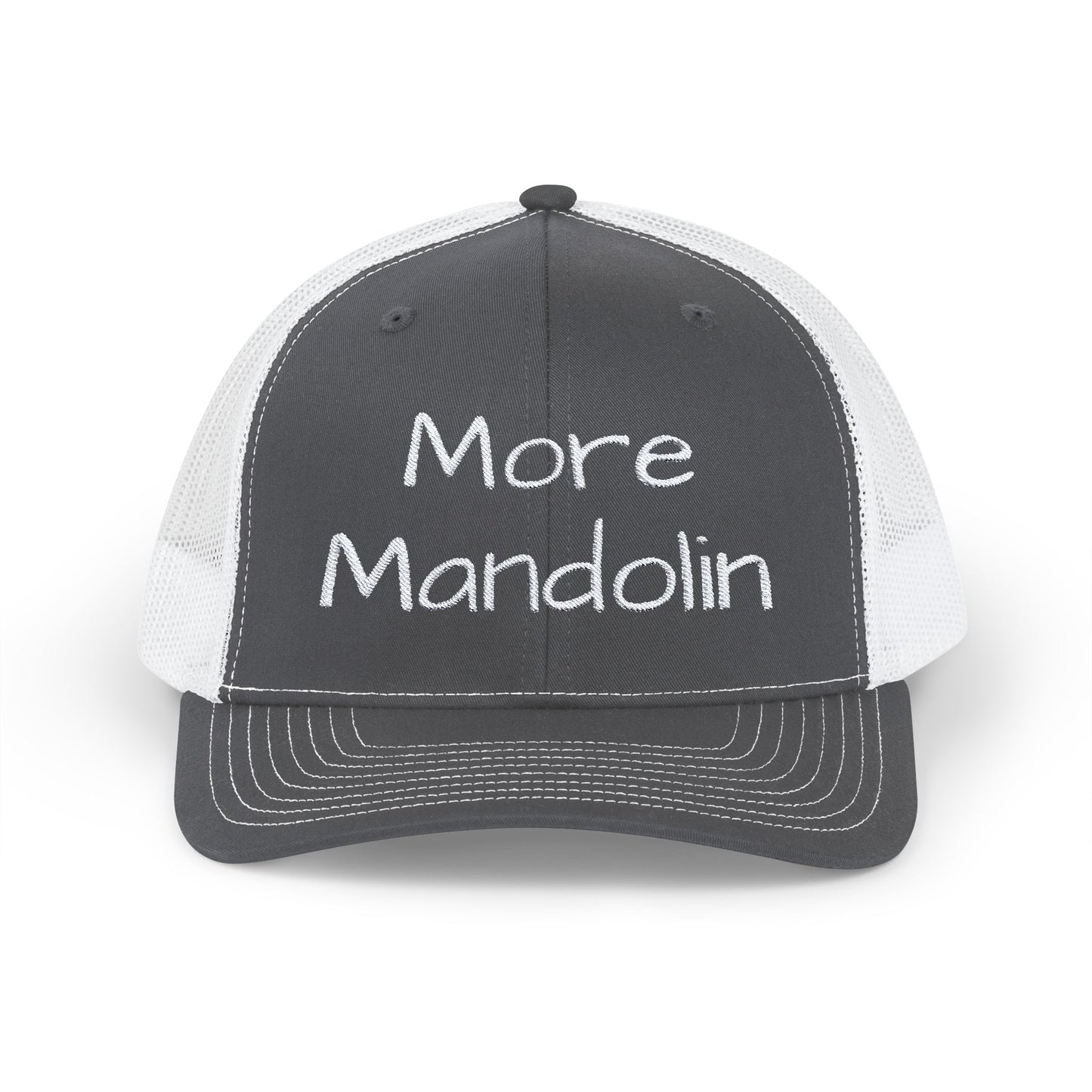 More Mandolin Snapback Embroidered Trucker Cap, Mandolin Lover Gift, Festival Hat, Bluegrass
