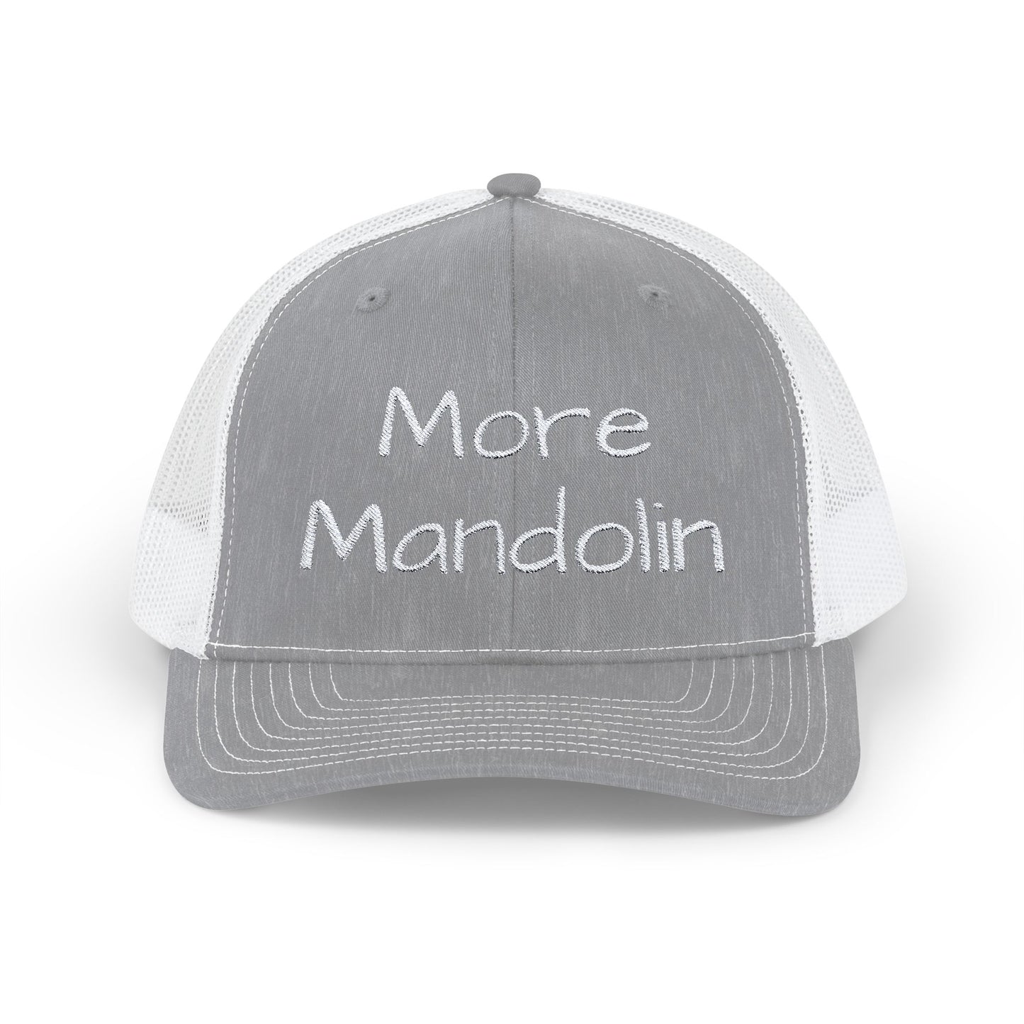 More Mandolin Snapback Embroidered Trucker Cap, Mandolin Lover Gift, Festival Hat, Bluegrass