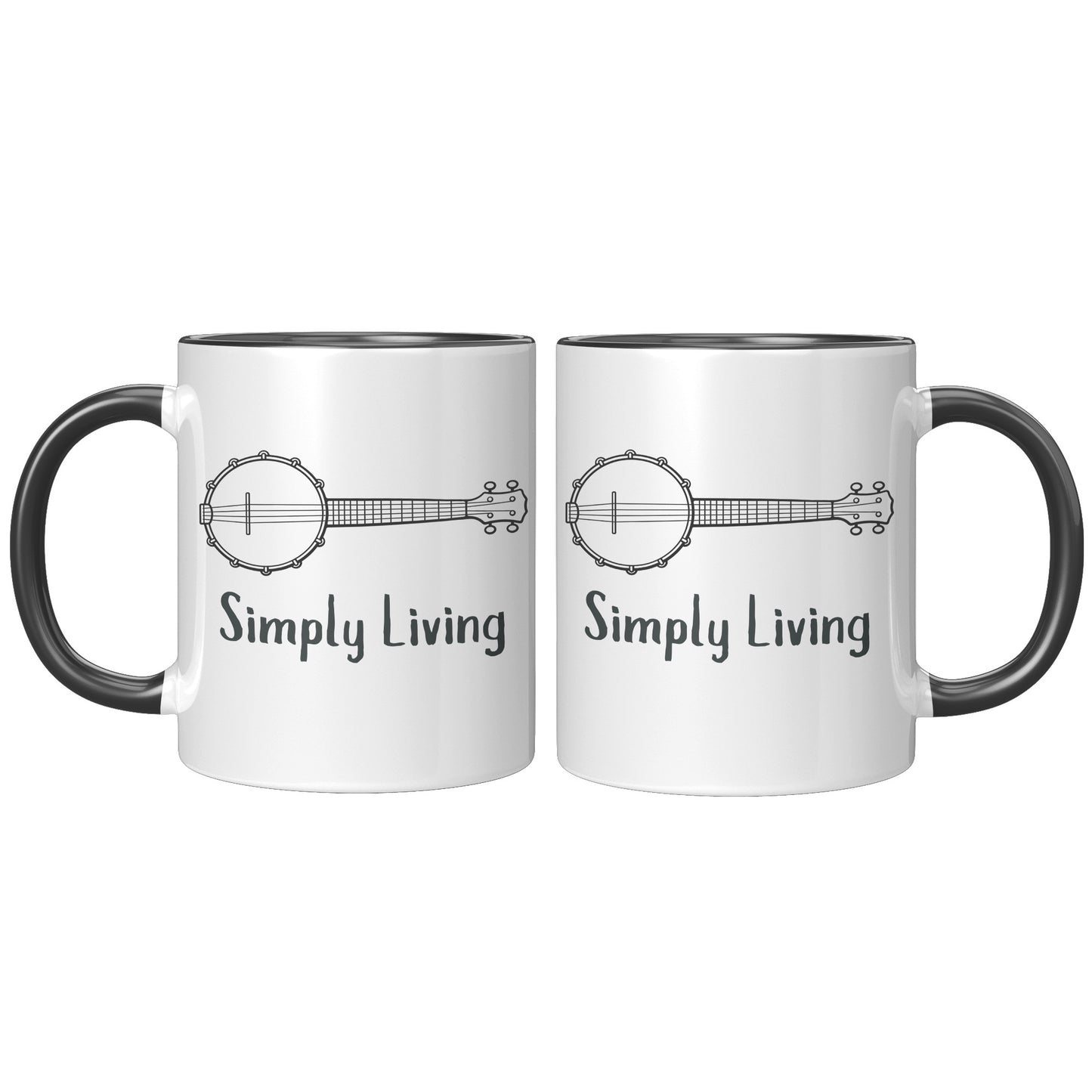 Simply Living Banjo 11oz Accent Mug, Banjo Player Gift, Banjo Lover Gift