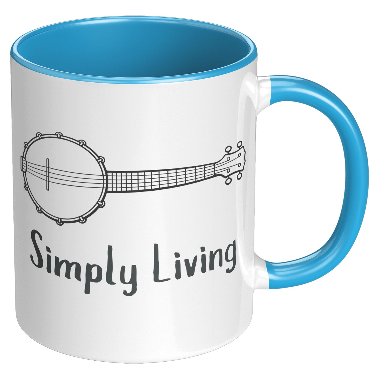 Simply Living Banjo 11oz Accent Mug, Banjo Player Gift, Banjo Lover Gift