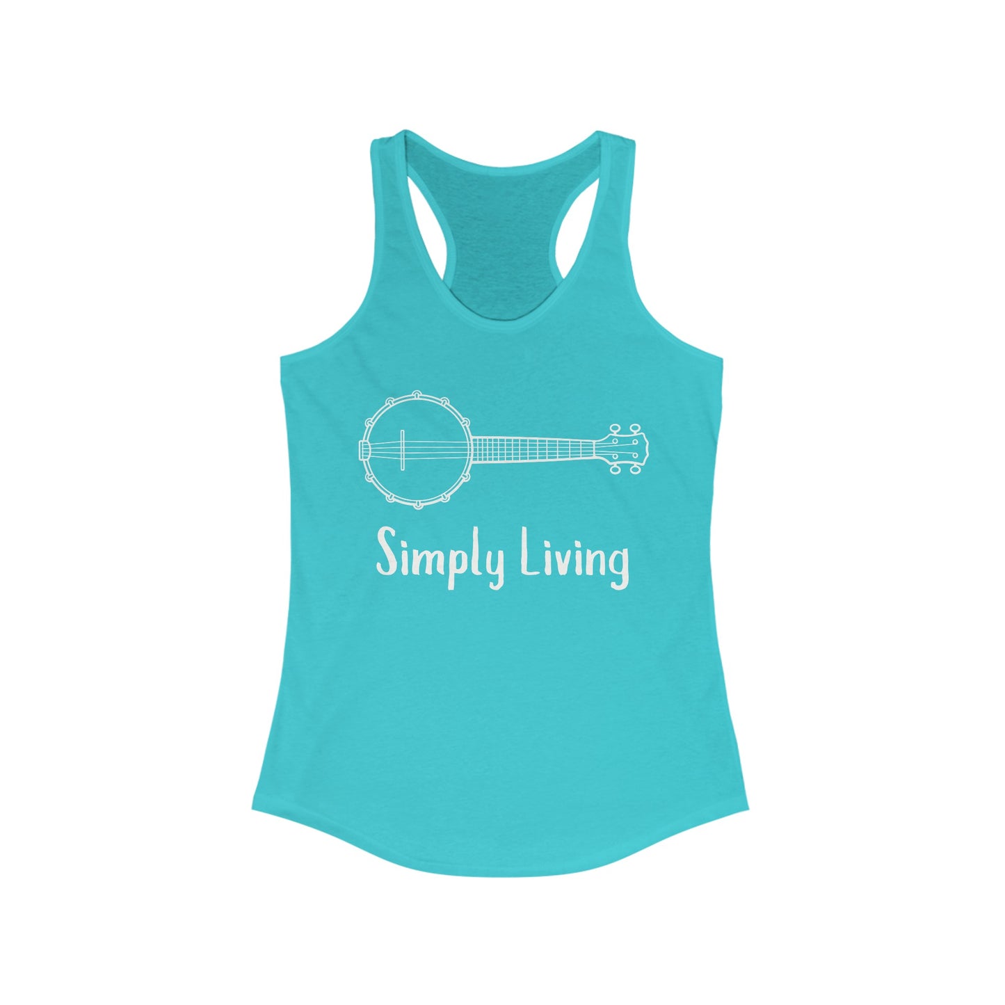 Simply Living Banjo Racerback Tank Top, Bluegrass Tank Top, Music Lover Gift, Banjo Player Gift, Festival Tank Top