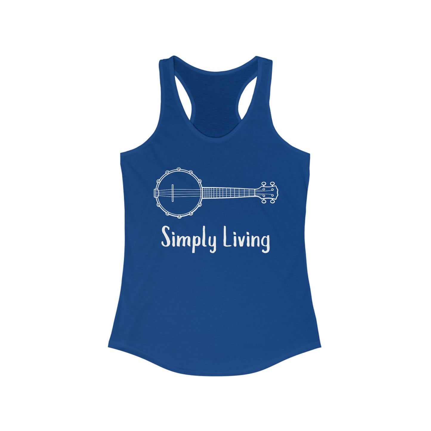 Simply Living Banjo Racerback Tank Top, Bluegrass Tank Top, Music Lover Gift, Banjo Player Gift, Festival Tank Top