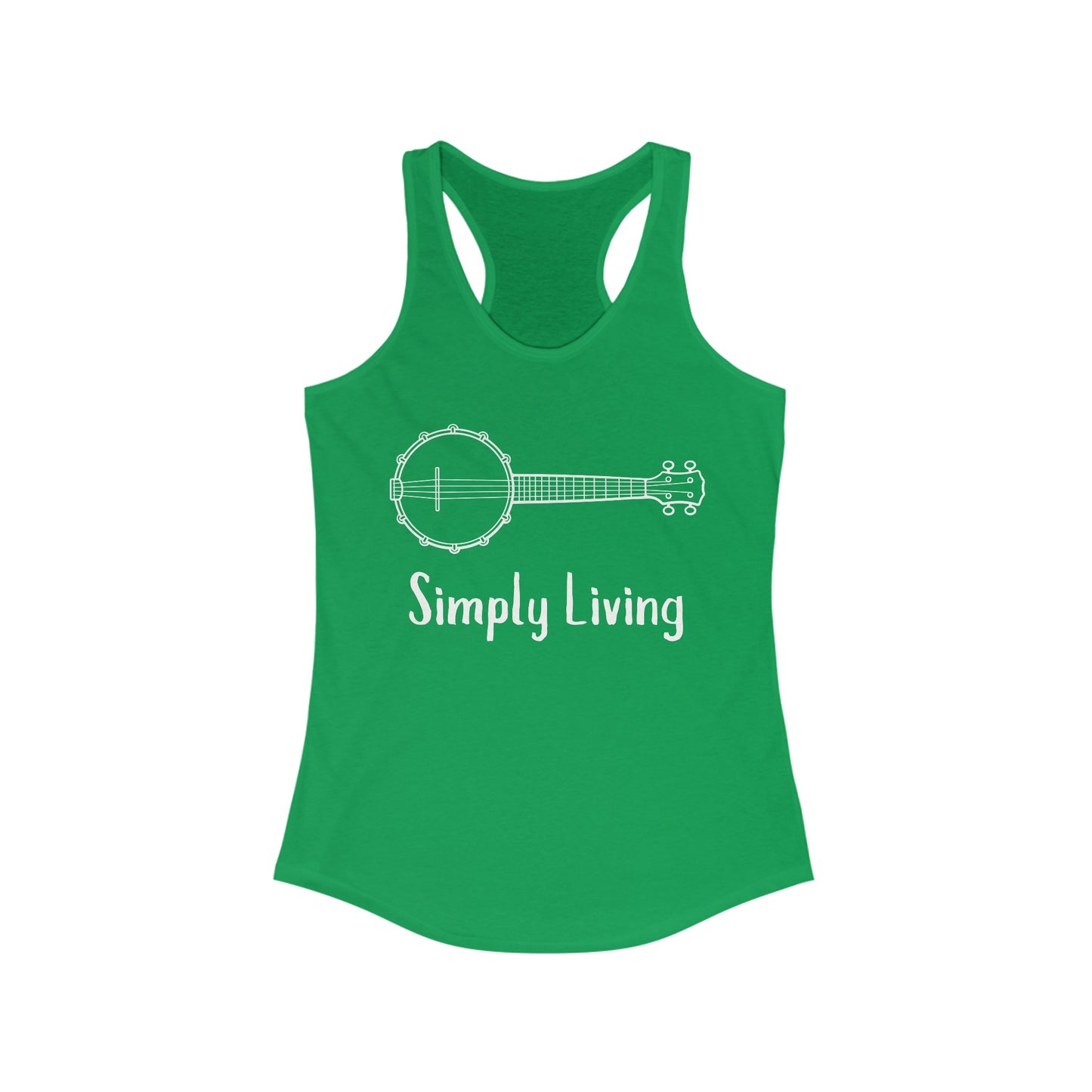 Simply Living Banjo Racerback Tank Top, Bluegrass Tank Top, Music Lover Gift, Banjo Player Gift, Festival Tank Top