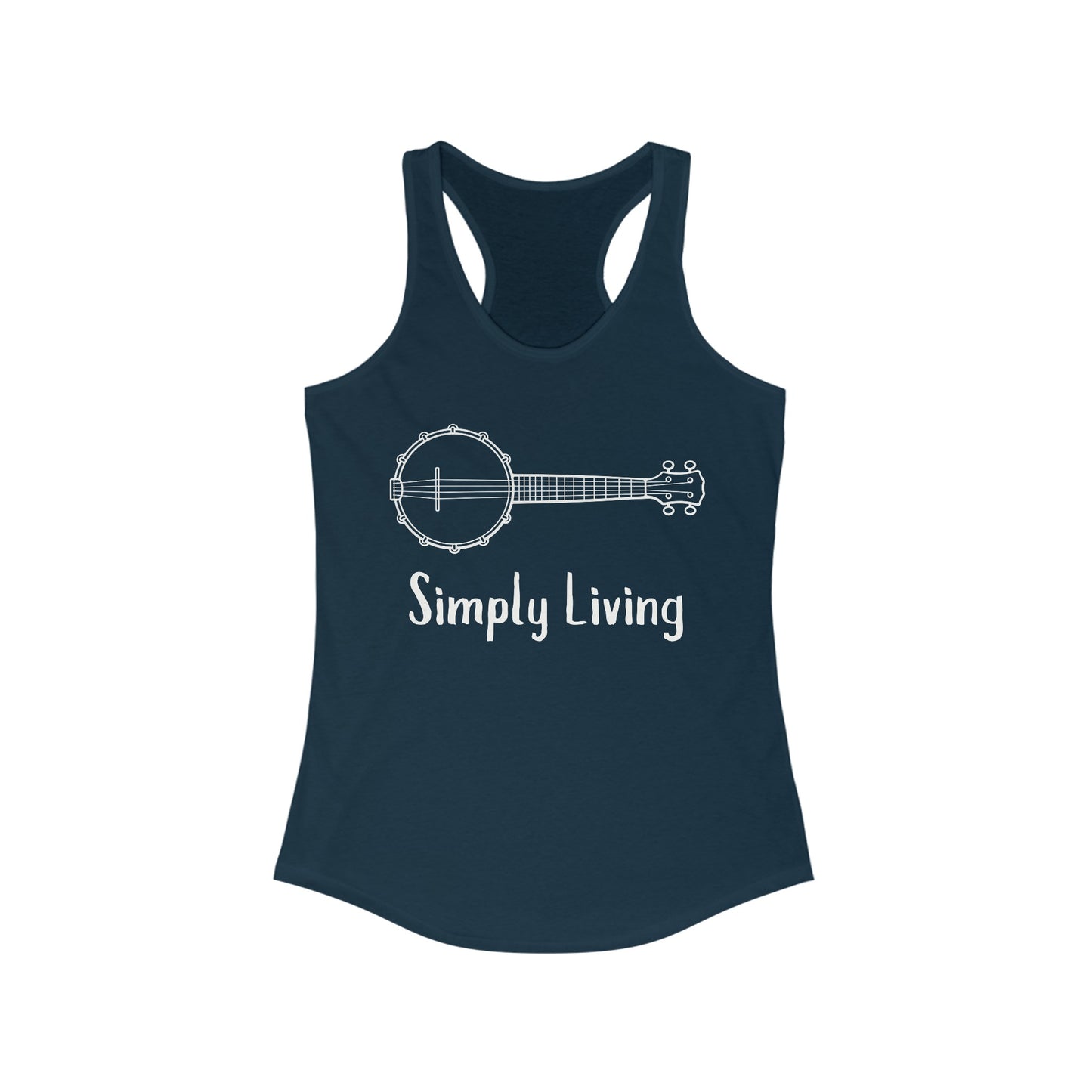 Simply Living Banjo Racerback Tank Top, Bluegrass Tank Top, Music Lover Gift, Banjo Player Gift, Festival Tank Top