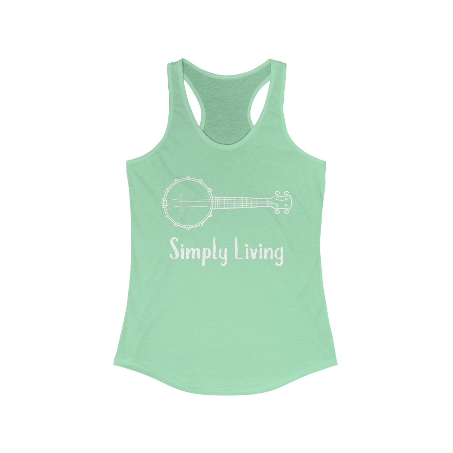Simply Living Banjo Racerback Tank Top, Bluegrass Tank Top, Music Lover Gift, Banjo Player Gift, Festival Tank Top