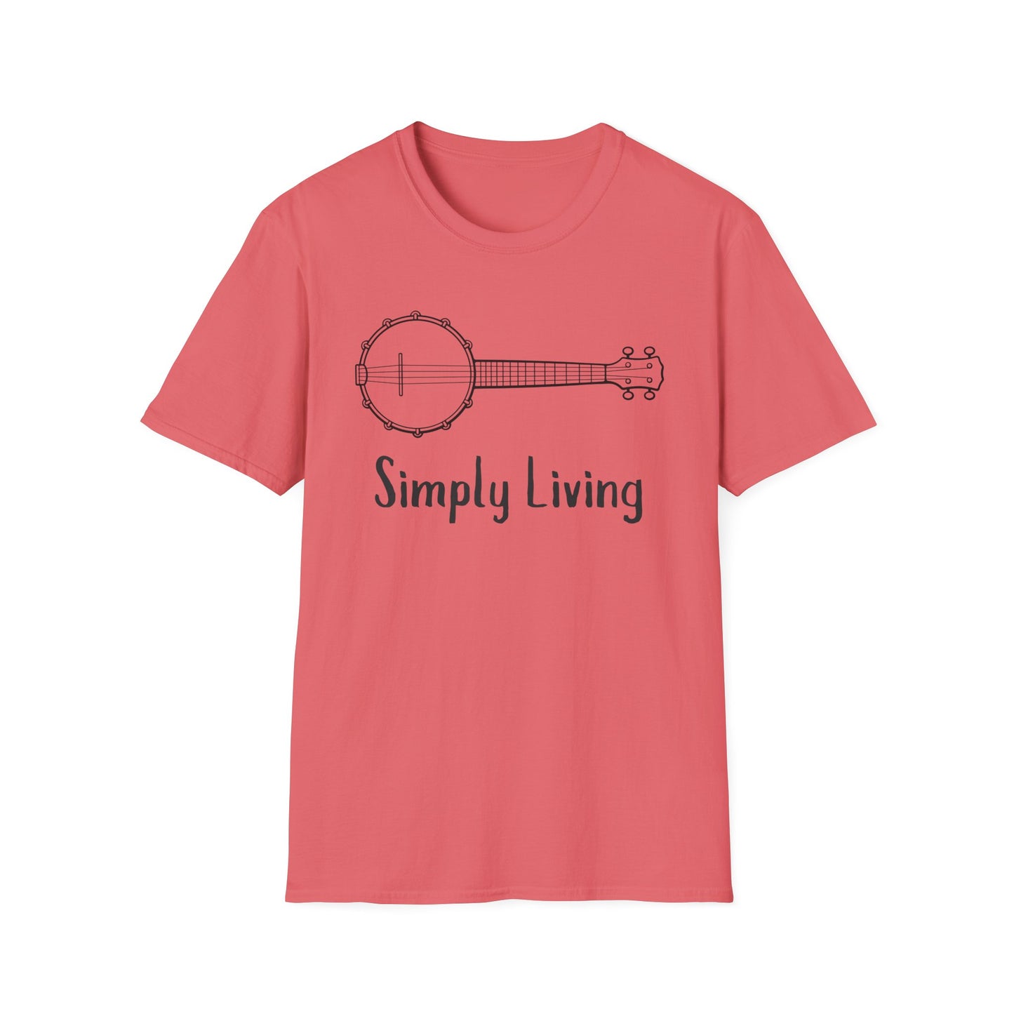 Simply Living Banjo T-shirt, Banjo Player Gift, Banjo Lover Gift, Festival Tee