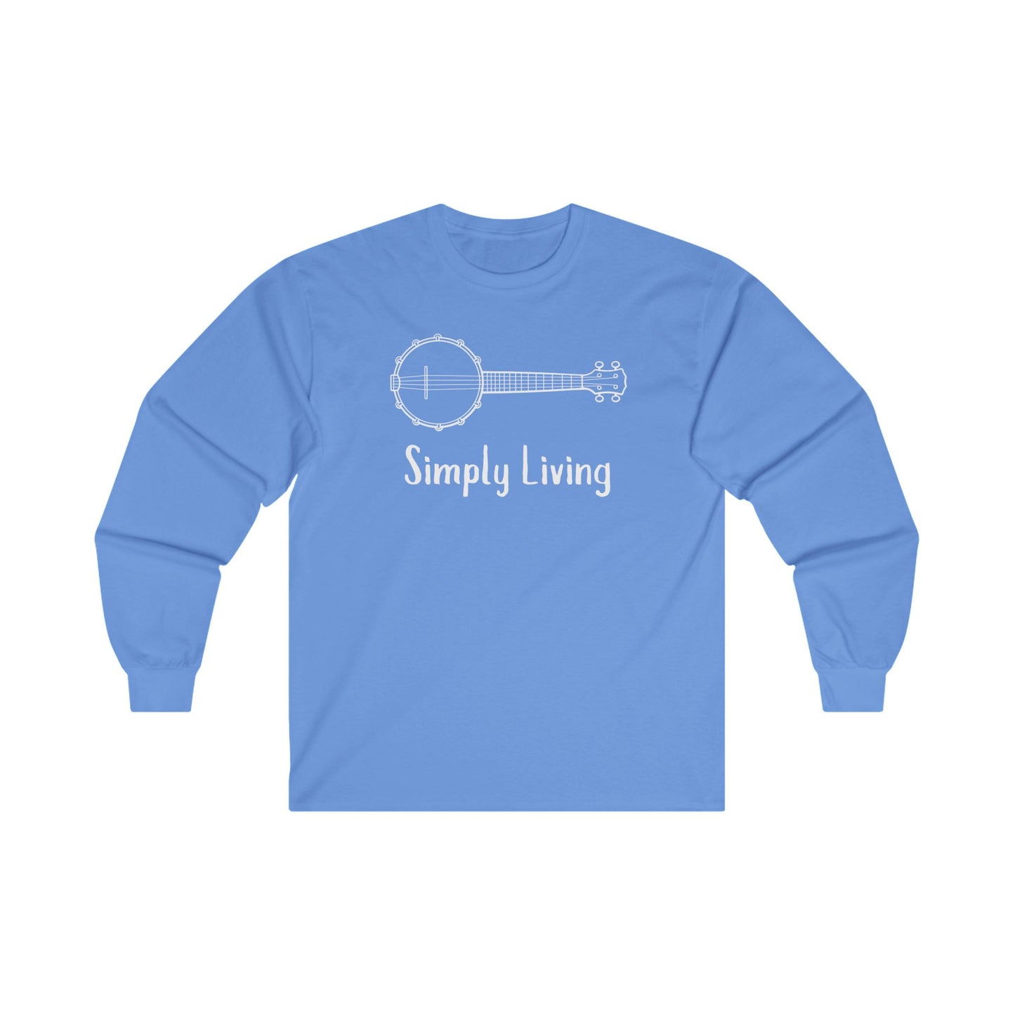 Simply Living Banjo Unisex Ultra Cotton Long Sleeve T-shirt, Banjo Lover Gift, Music Lover Gift, Festival Shirt, Bluegrass T-shirt