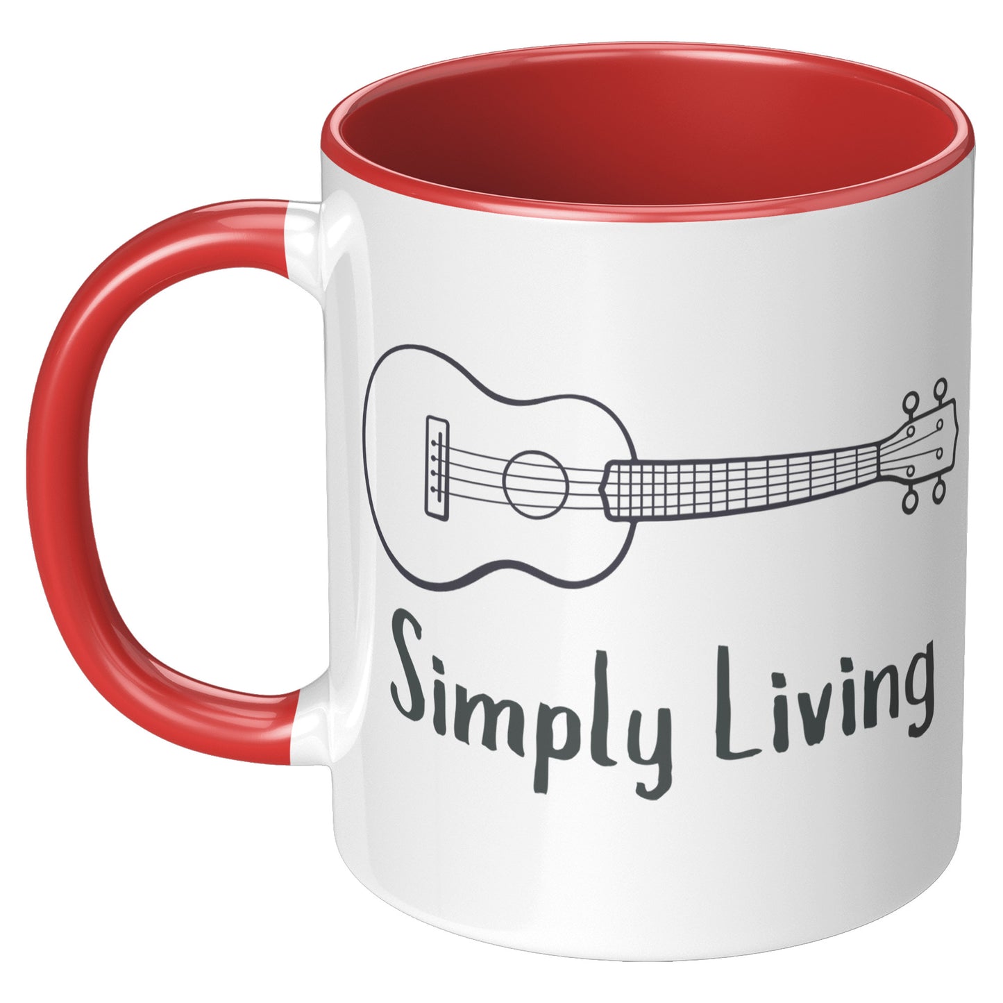 Simply Living Guitar 11oz Accent Mug, Guitar Player Gift, Guitar Lover Gift