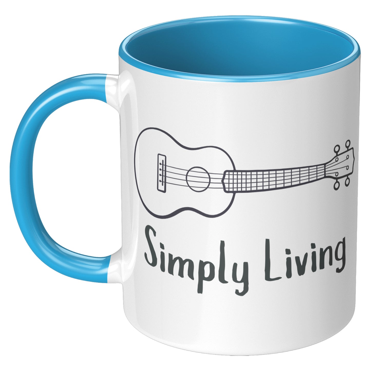 Simply Living Guitar 11oz Accent Mug, Guitar Player Gift, Guitar Lover Gift