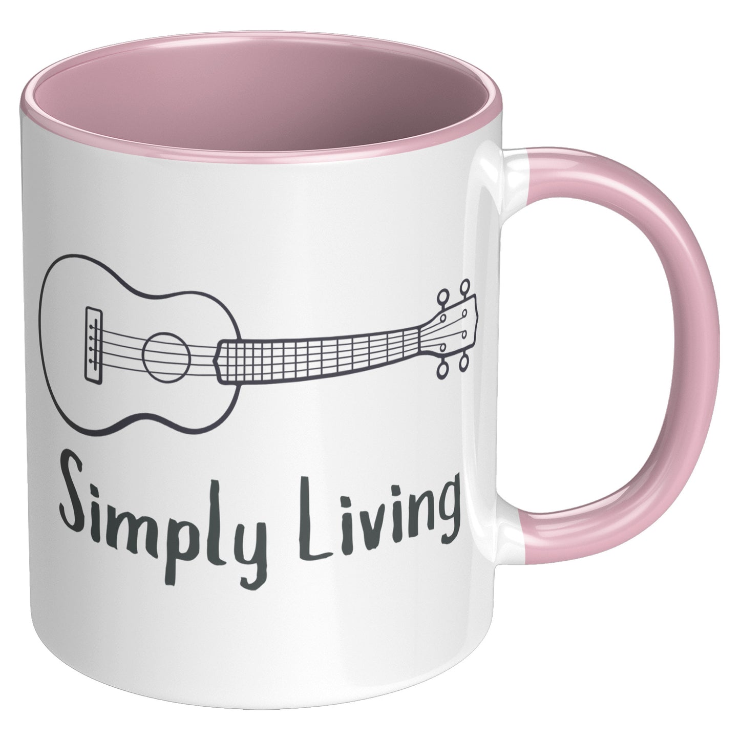 Simply Living Guitar 11oz Accent Mug, Guitar Player Gift, Guitar Lover Gift