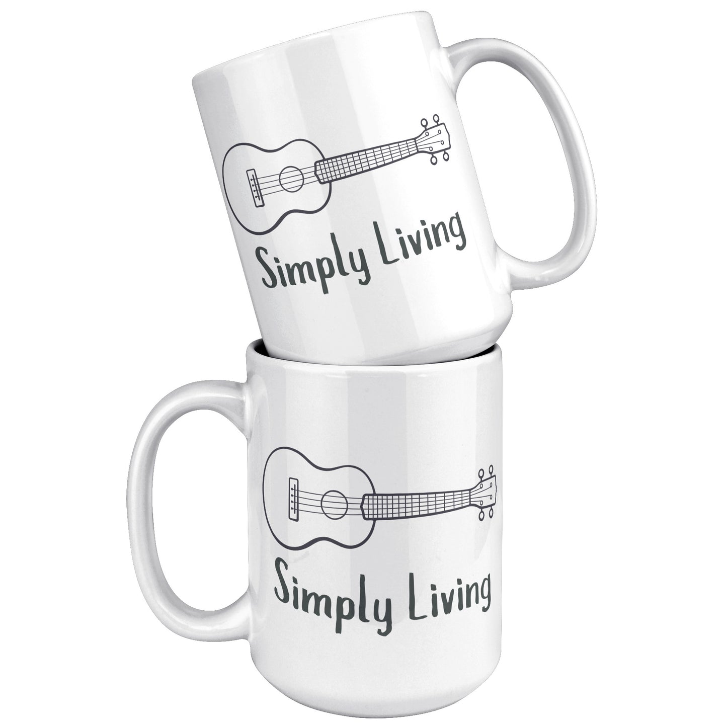 Simply Living Guitar 15oz Mug, Guitar Player Gift, Guitar Lover Gift