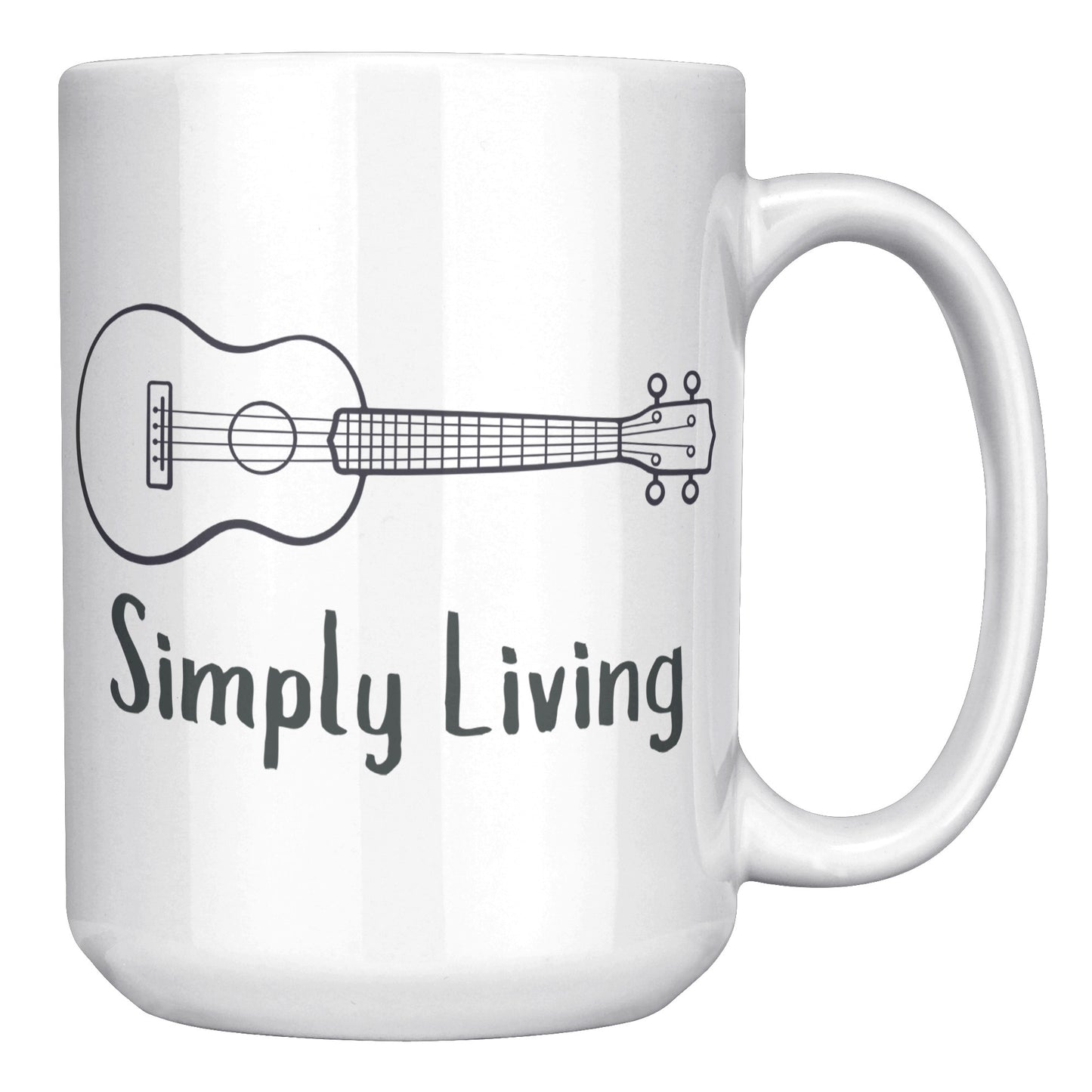 Simply Living Guitar 15oz Mug, Guitar Player Gift, Guitar Lover Gift